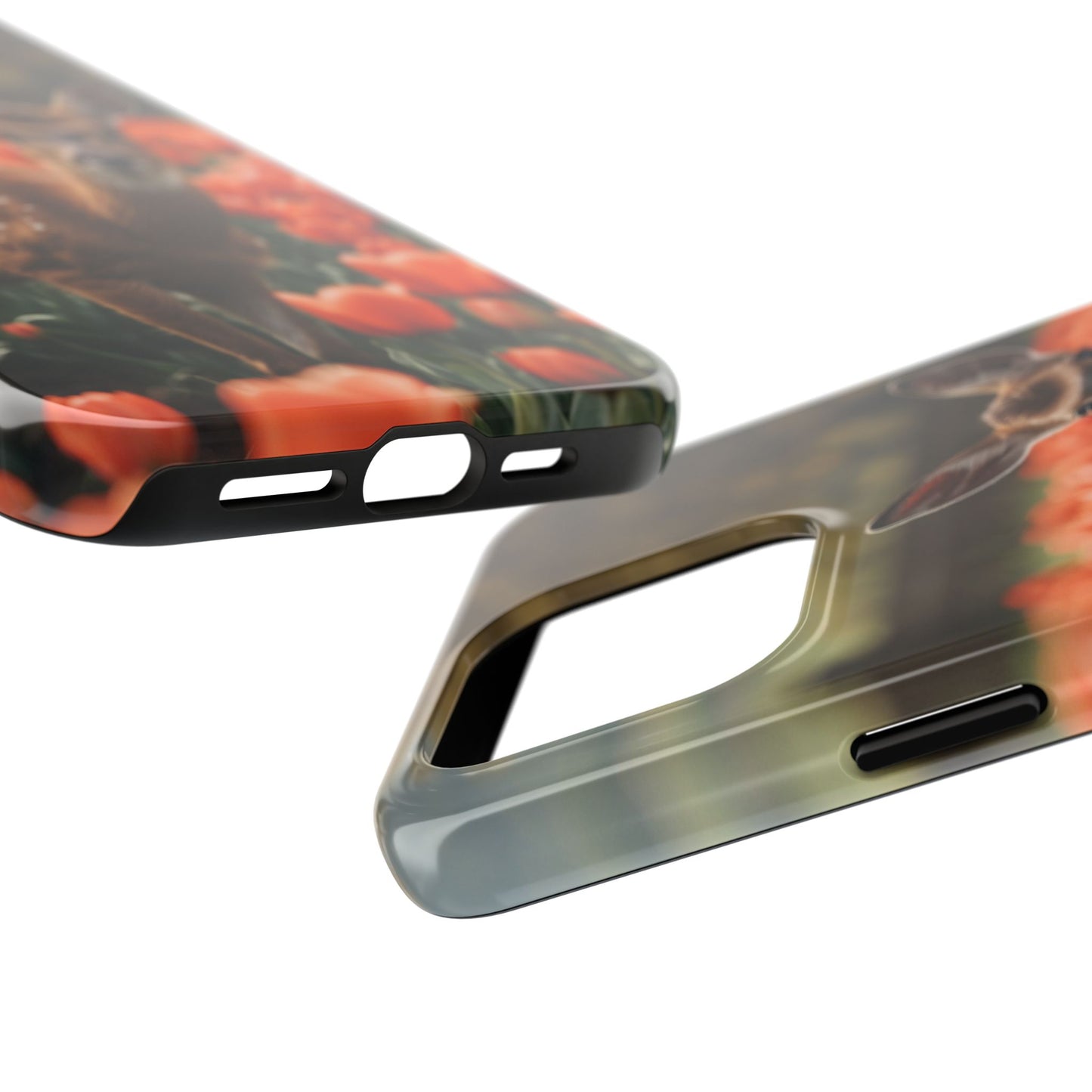 Fawn Among Tulips iPhone Case