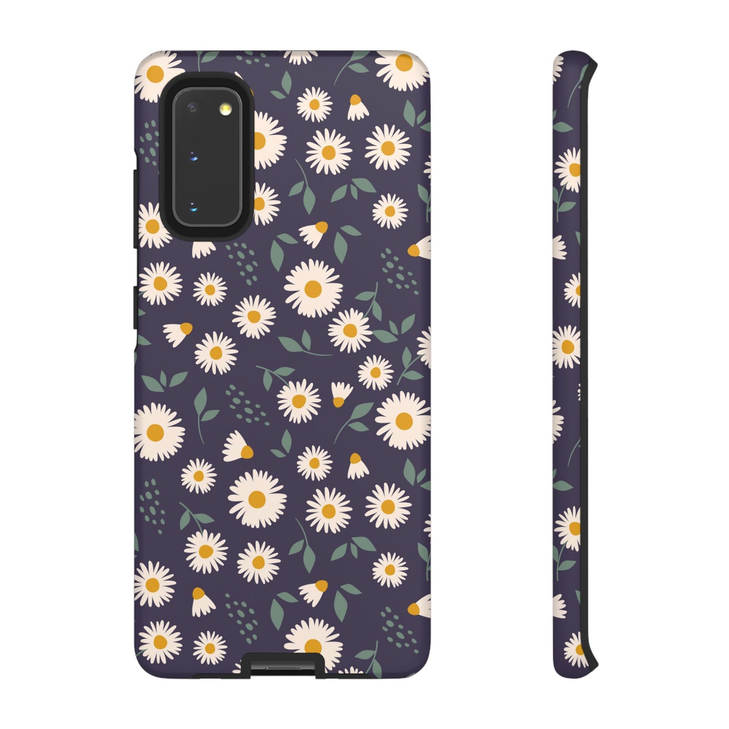 Midnight Daisy Samsung Galaxy Case – Dark Navy Floral Design, Slim and Protective