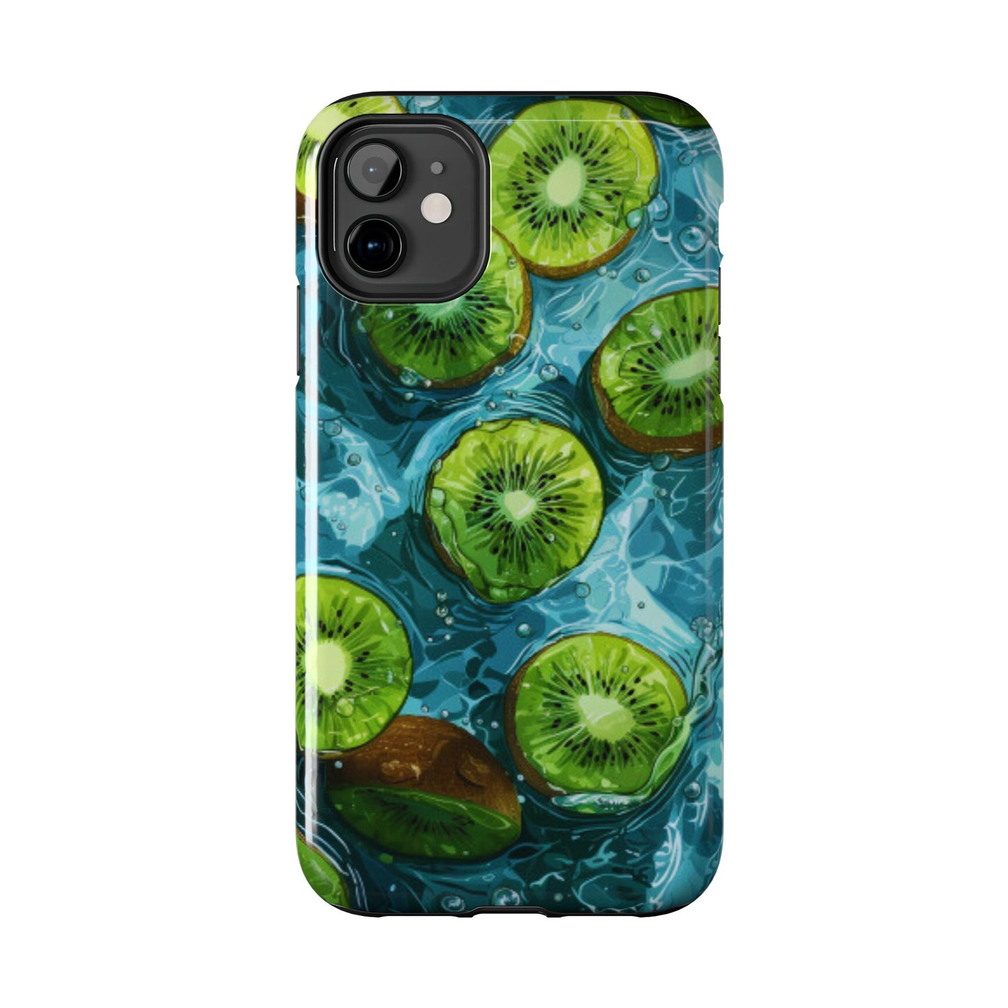 Tropical Kiwi Splash iPhone Case – Tough Dual - Layer, Vibrant Summer Design - BOGO Cases