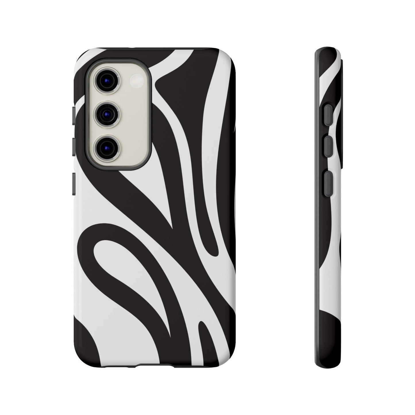 Modern Black and White Abstract Tough Samsung Galaxy Case – Bold Graphic Pattern with Dual-Layer Protection