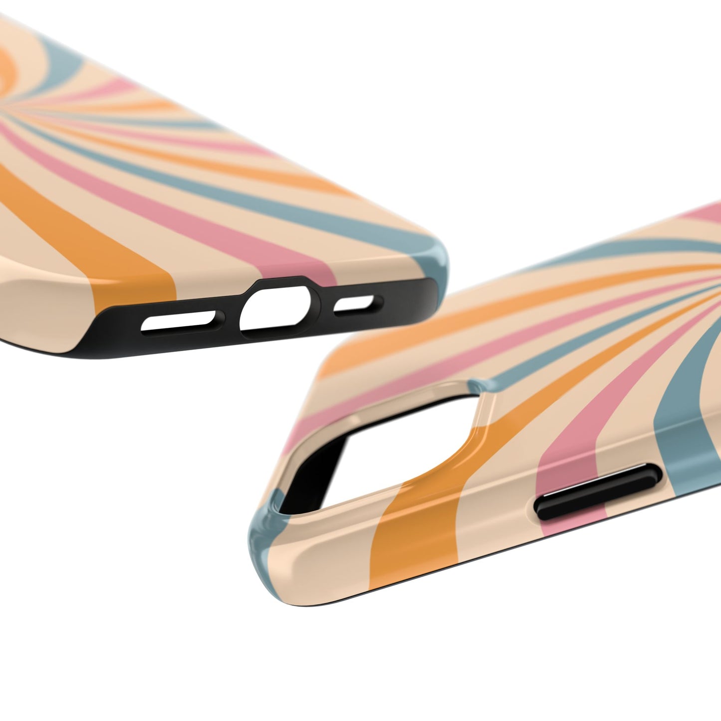 Retro Swirl Pattern iPhone Case – Bold 70s Vibe in Pink, Orange, and Teal