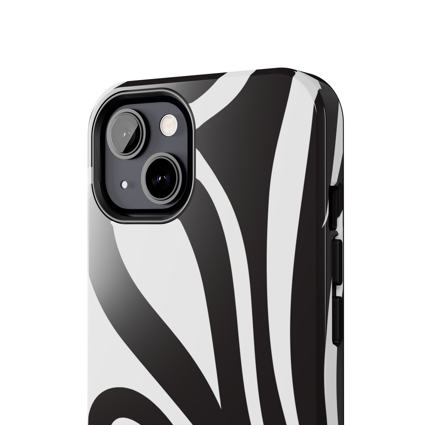 Modern Black and White Abstract Tough iPhone Case – Bold Graphic Pattern with Dual-Layer Protection