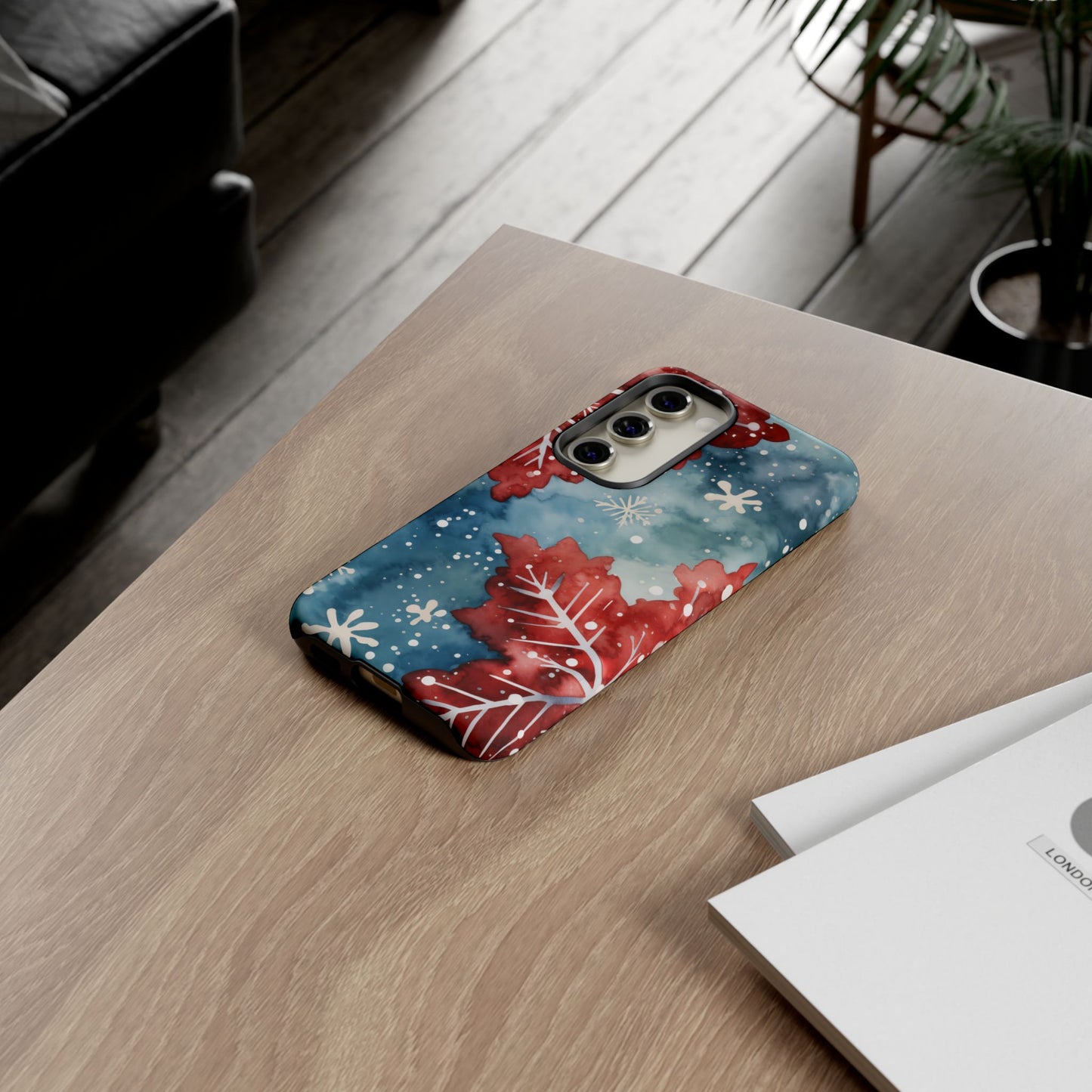 Crimson Snowflake Charm – Samsung Galaxy Case