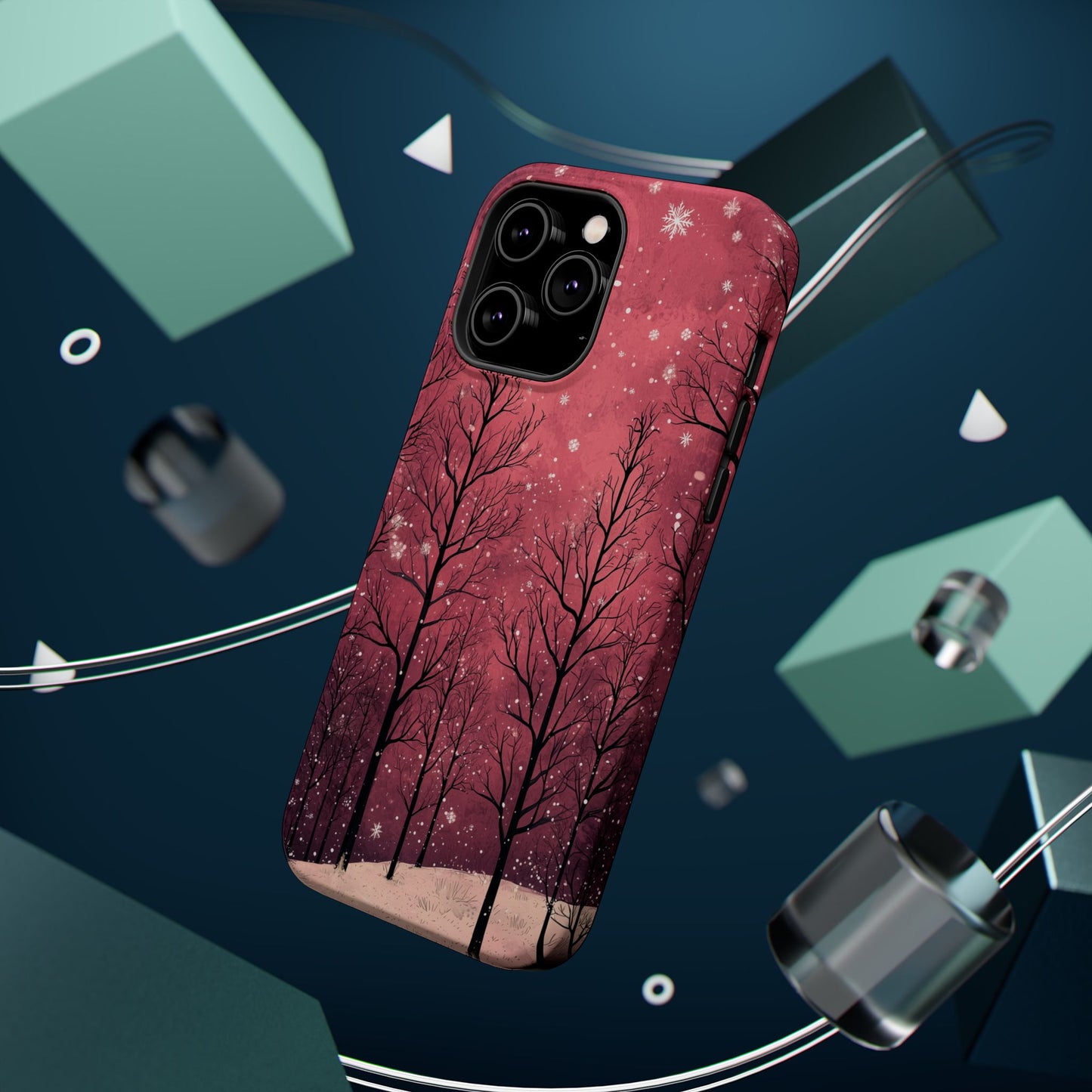 Pink Winter Twilight Forest - MagSafe iPhone Series Case