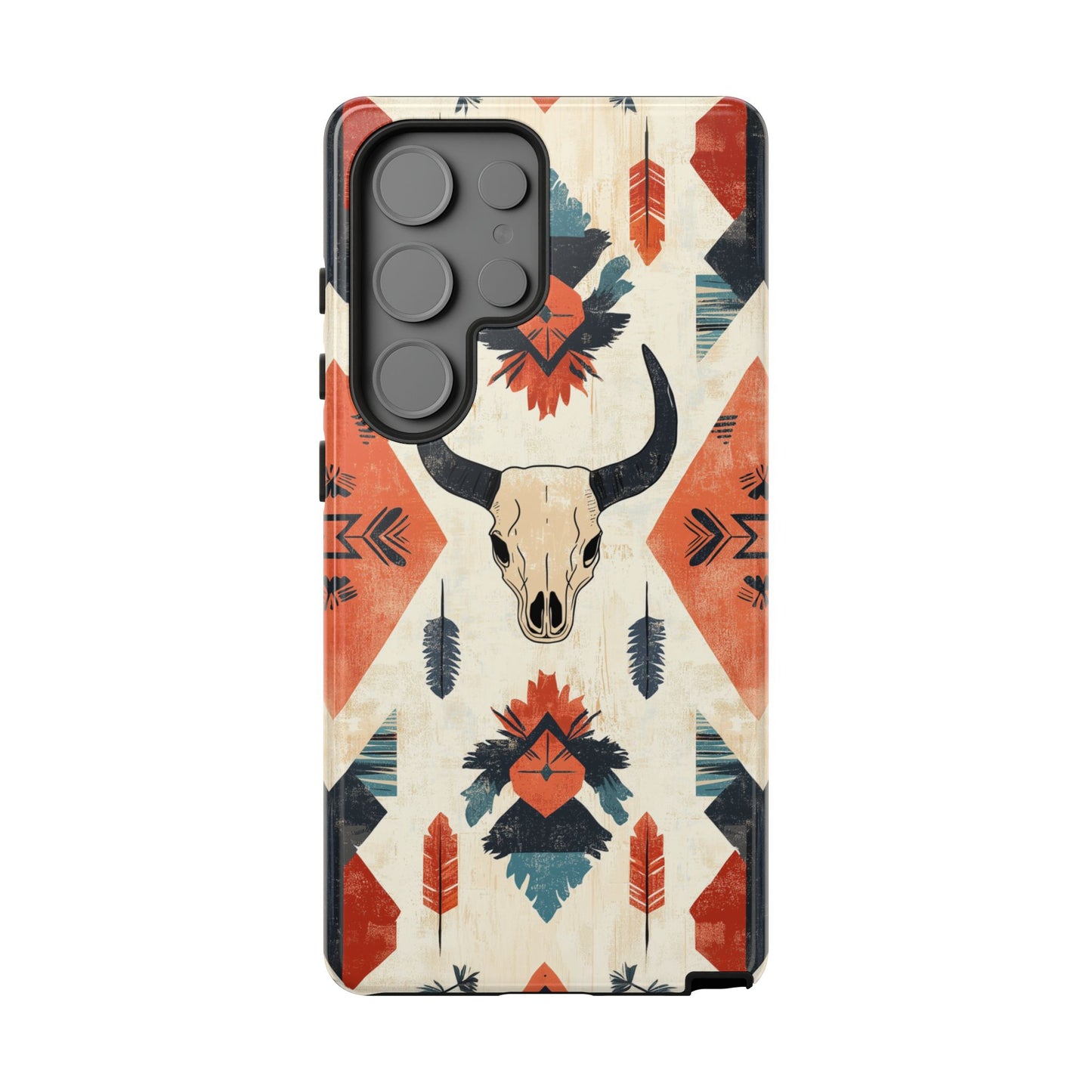 Southwestern Boho Skull Tough Samsung Galaxy Case – Durable Matte Finish, Dual-Layer Protection