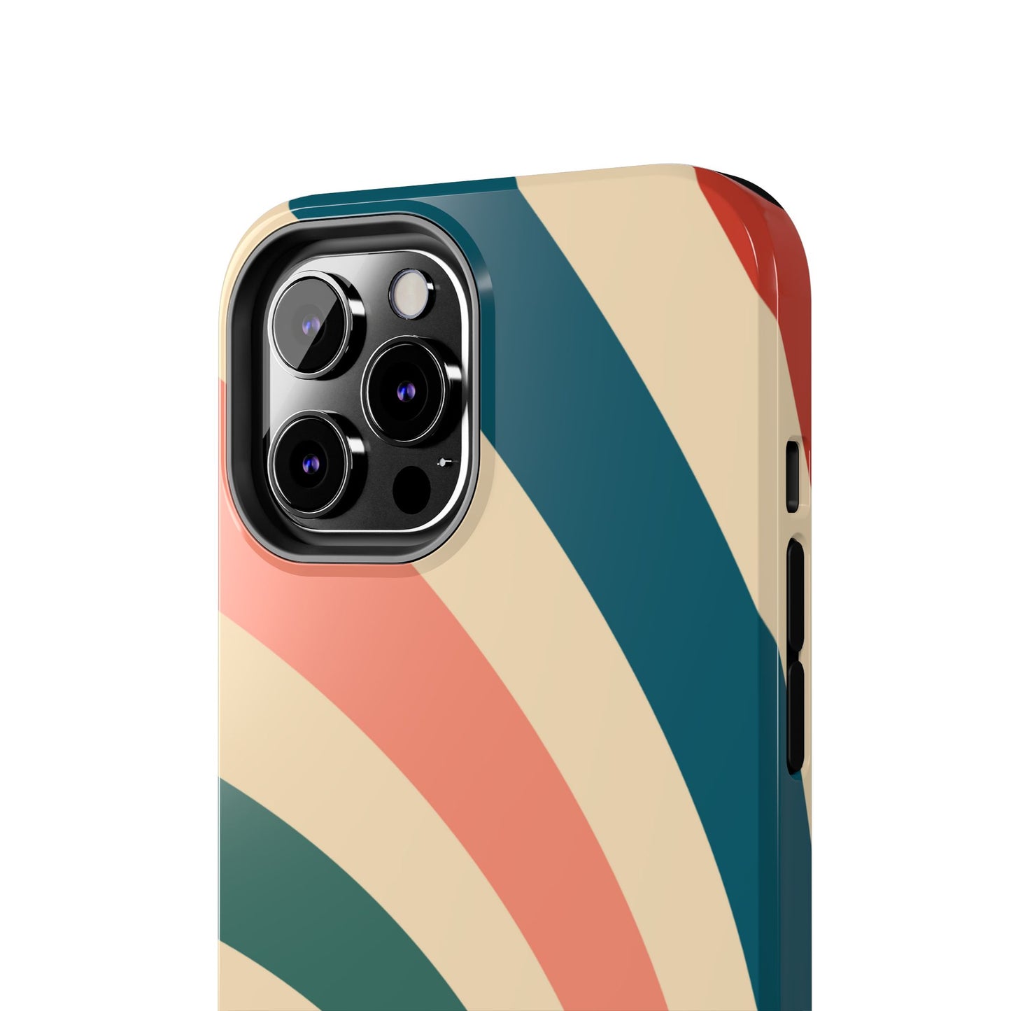 Retro Sunburst Swirl iPhone Case – Dual-Layer Protection with Bold 70s Vibes