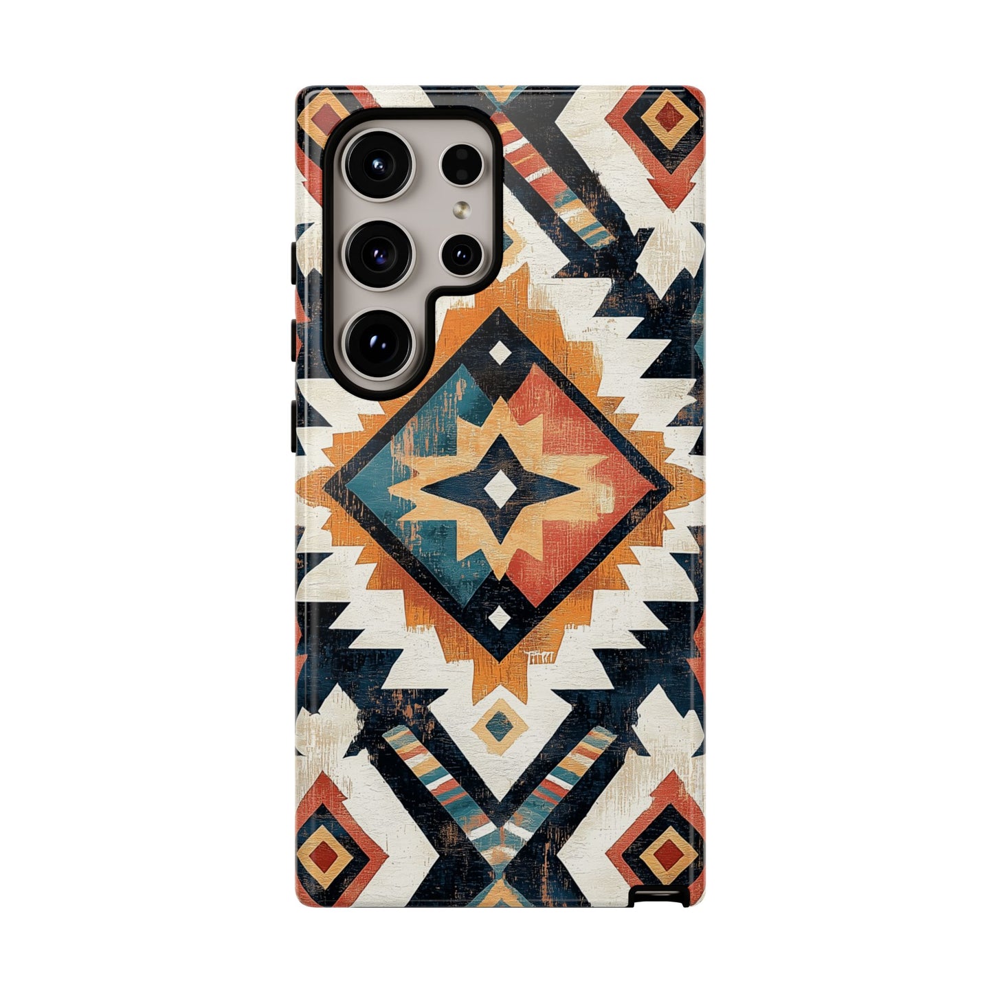 Vintage Southwestern Diamond Tough Samsung Galaxy Case – Rustic Tribal Design, Dual-Layer Protection