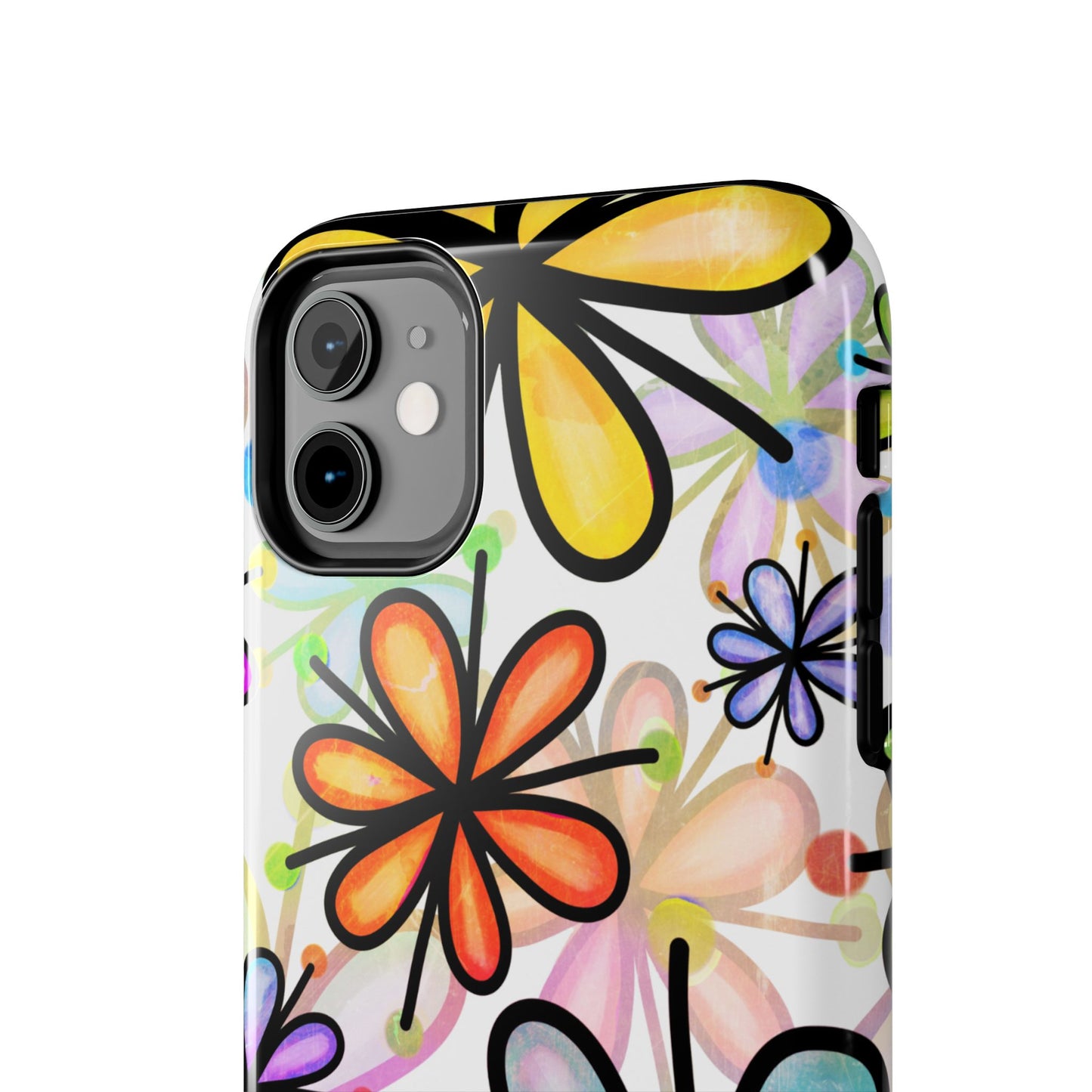 Retro Floral Pop iPhone Case – Ultra-Slim Design, High-Gloss Finish