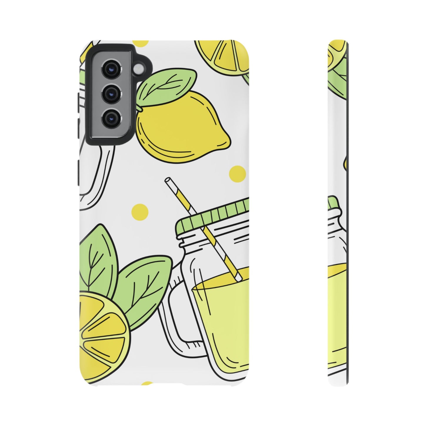 Lemonade Love Tough Samsung Galaxy Case – Fun Lemon Mason Jar Design, Dual-Layer Protection