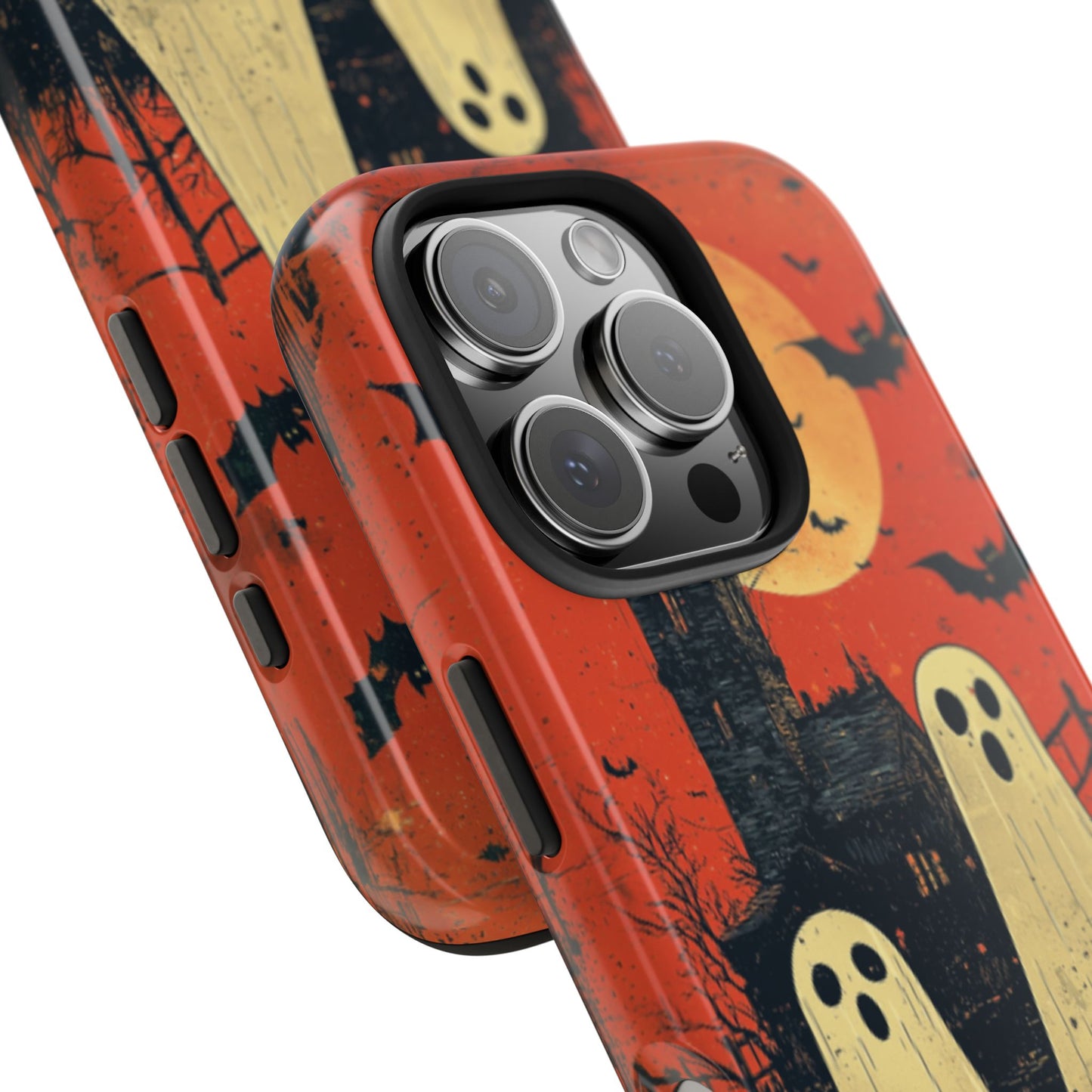 Haunted House & Ghosts iPhone Case – Spooky Halloween Full Moon Design