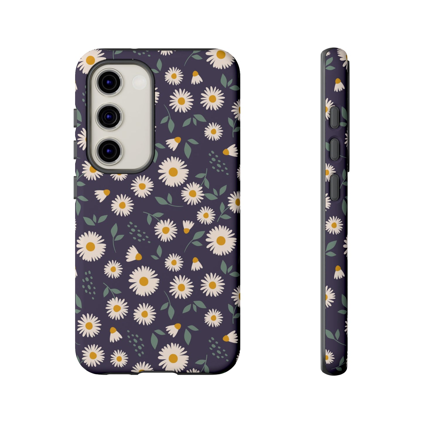 Midnight Daisy Samsung Galaxy Case – Dark Navy Floral Design, Slim and Protective
