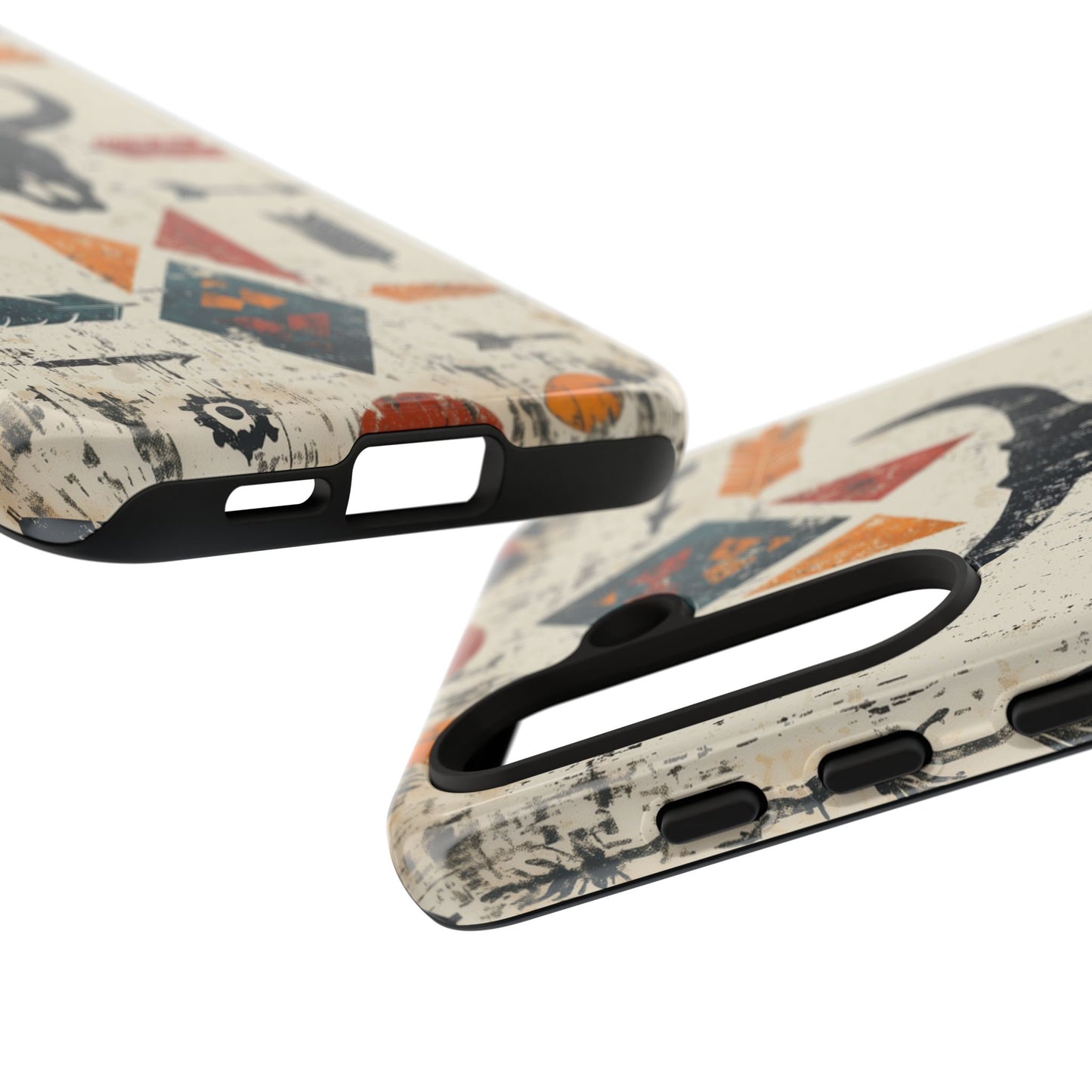 Tribal Bull Skull & Arrows Tough Samsung Galaxy Case – Rustic Western Design, Dual-Layer Protection