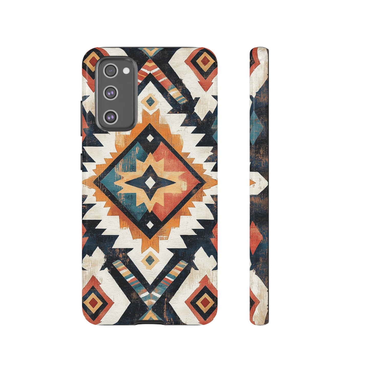 Vintage Southwestern Diamond Tough Samsung Galaxy Case – Rustic Tribal Design, Dual-Layer Protection