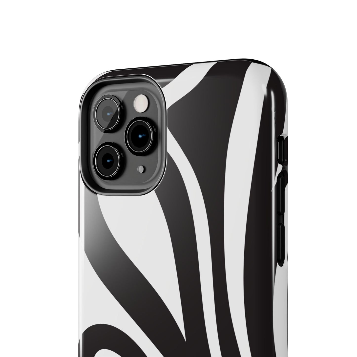 Modern Black and White Abstract Tough iPhone Case – Bold Graphic Pattern with Dual-Layer Protection