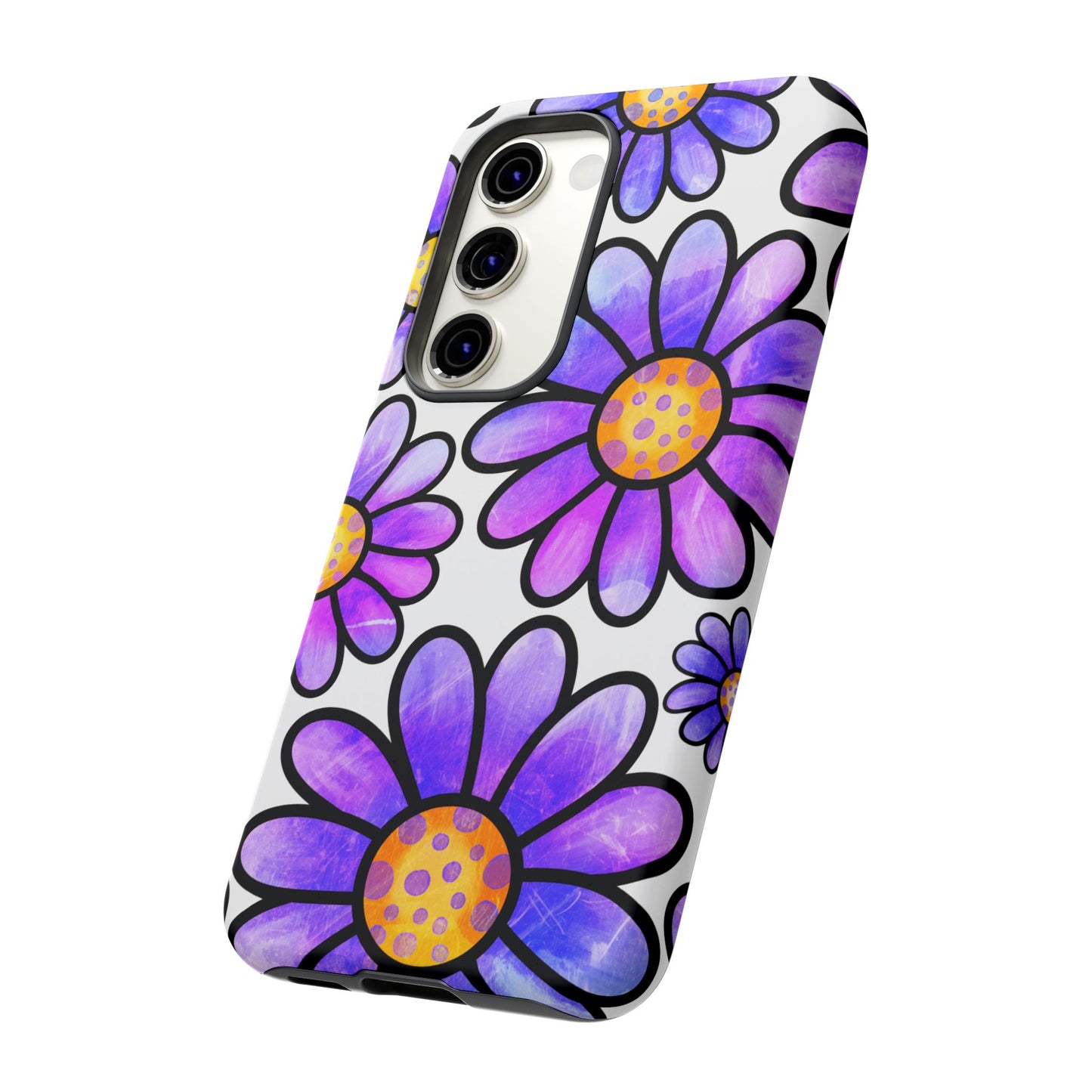 Purple Daisy Delight Samsung Galaxy Case – Slim Profile, Glossy Finish