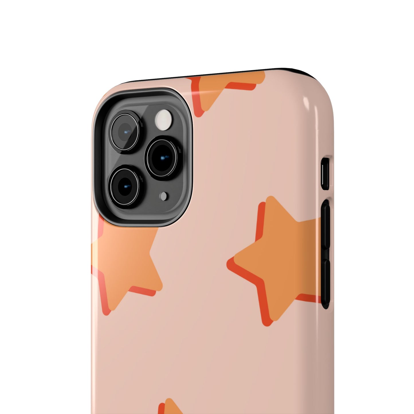 Retro Orange Stars iPhone Case – Shock-Resistant, Smooth Matte Finish, Dual-Layer Design