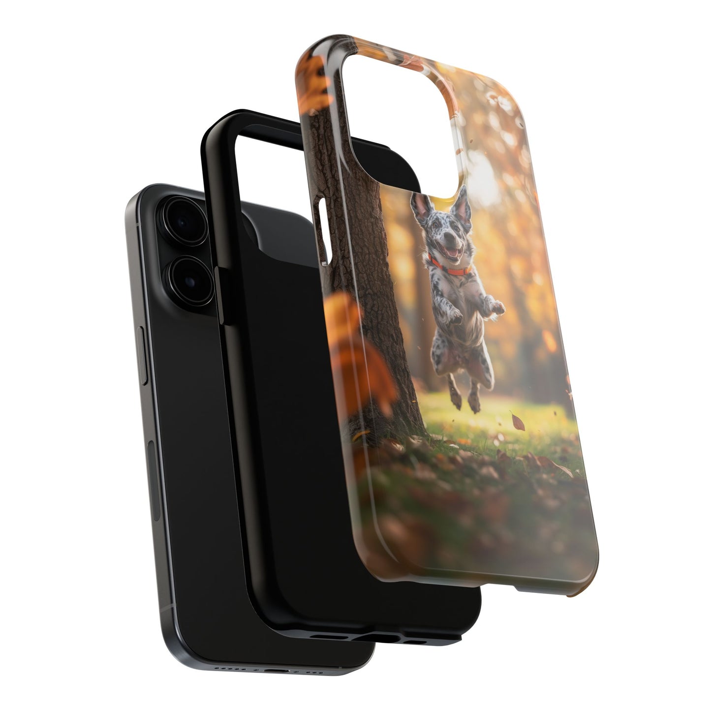 Energetic Blue Heeler Forest Pup Phone Case – Durable Outdoor-Inspired Design