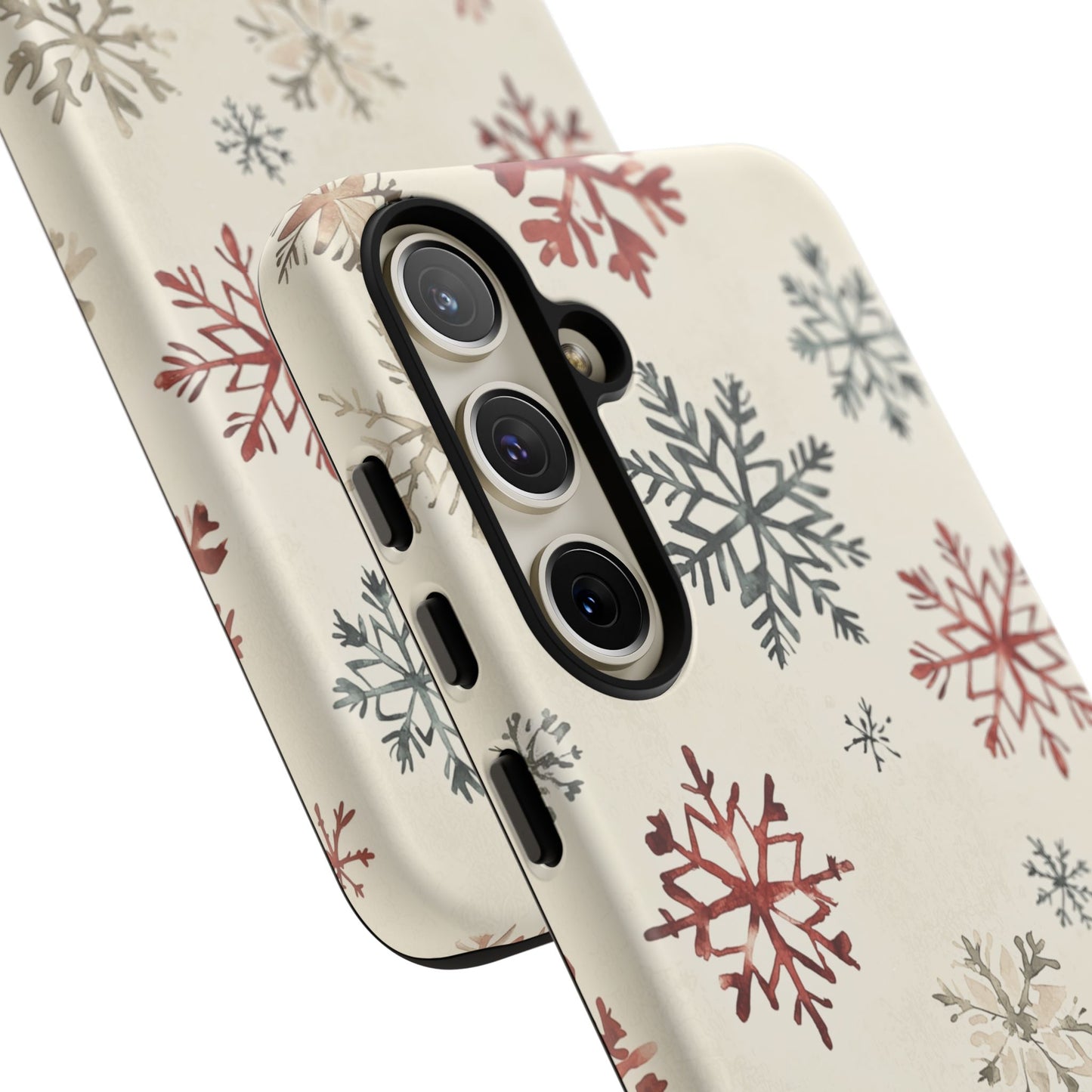 Vintage Red and Gray Snowflake Pattern – Samsung Galaxy Series Case