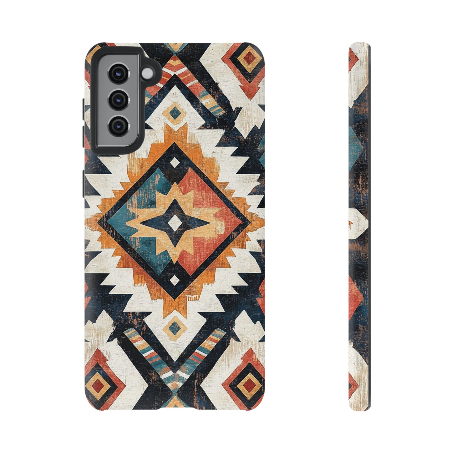 Vintage Southwestern Diamond Tough Samsung Galaxy Case – Rustic Tribal Design, Dual-Layer Protection