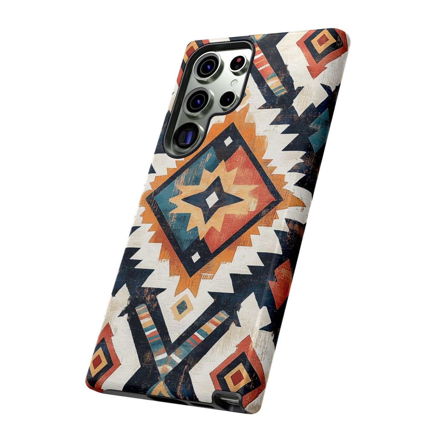 Vintage Southwestern Diamond Tough Samsung Galaxy Case – Rustic Tribal Design, Dual-Layer Protection
