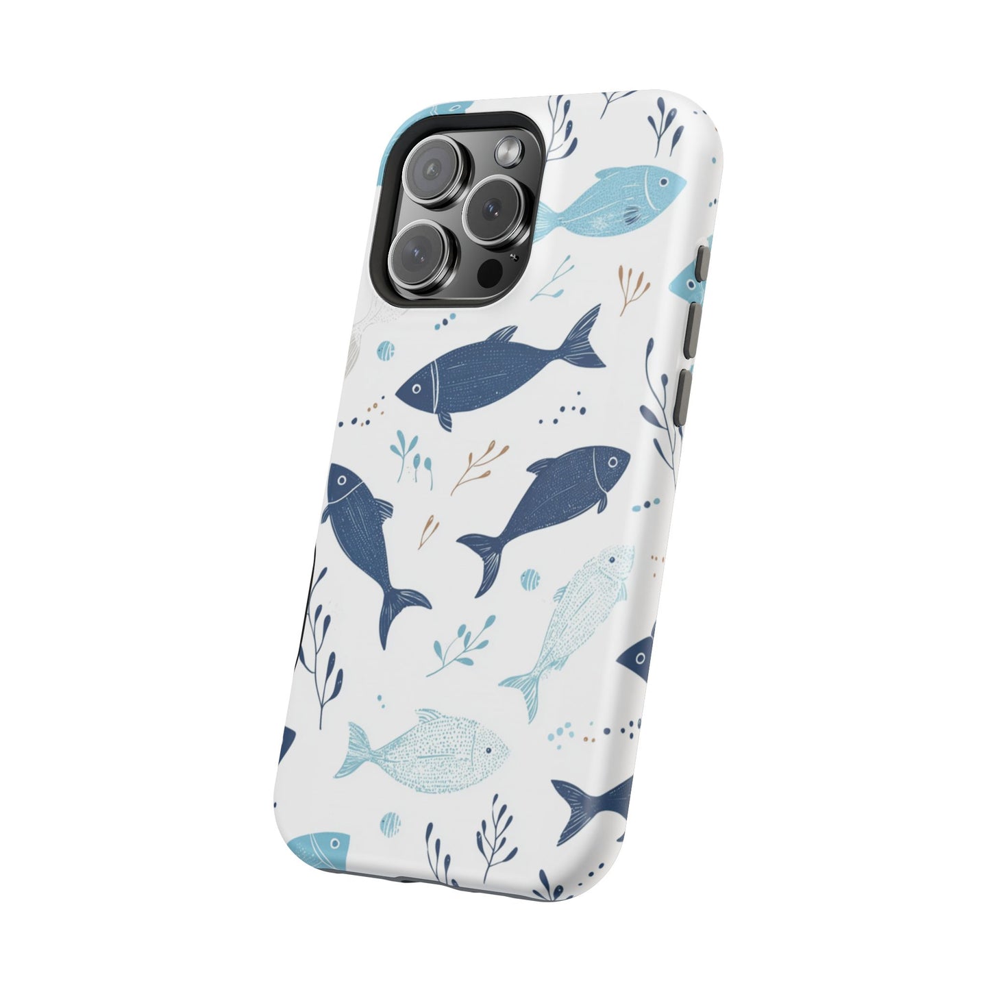 Oceanic Blue Fish Pattern - MagSafe iPhone Series Case