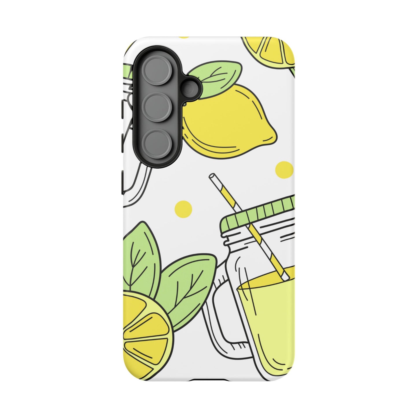 Lemonade Love Tough Samsung Galaxy Case – Fun Lemon Mason Jar Design, Dual-Layer Protection