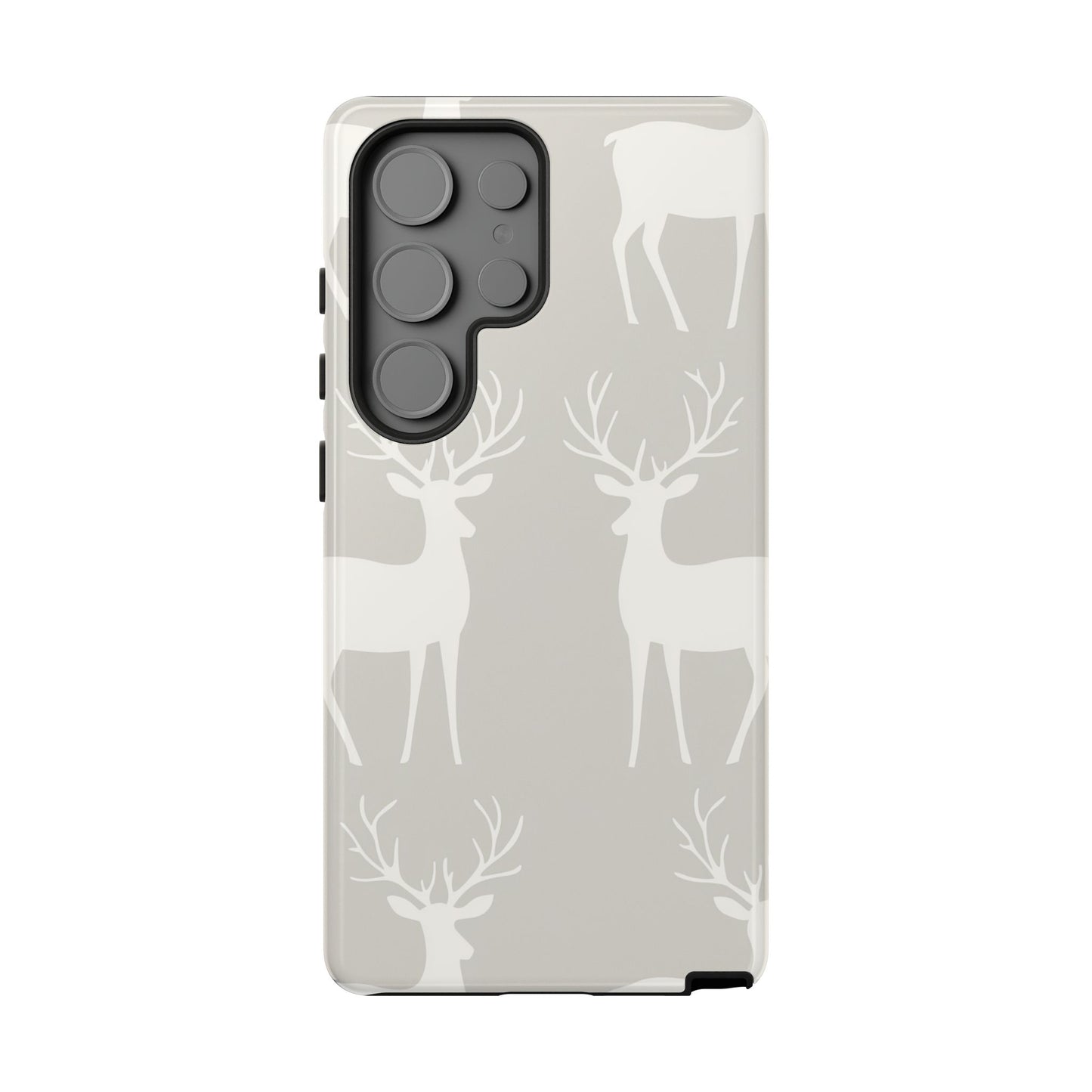 Elegant White Reindeer Pattern – Samsung Galaxy Series Case