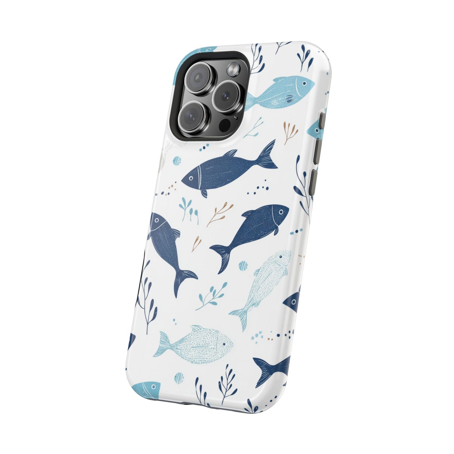 Oceanic Blue Fish Pattern - MagSafe iPhone Series Case