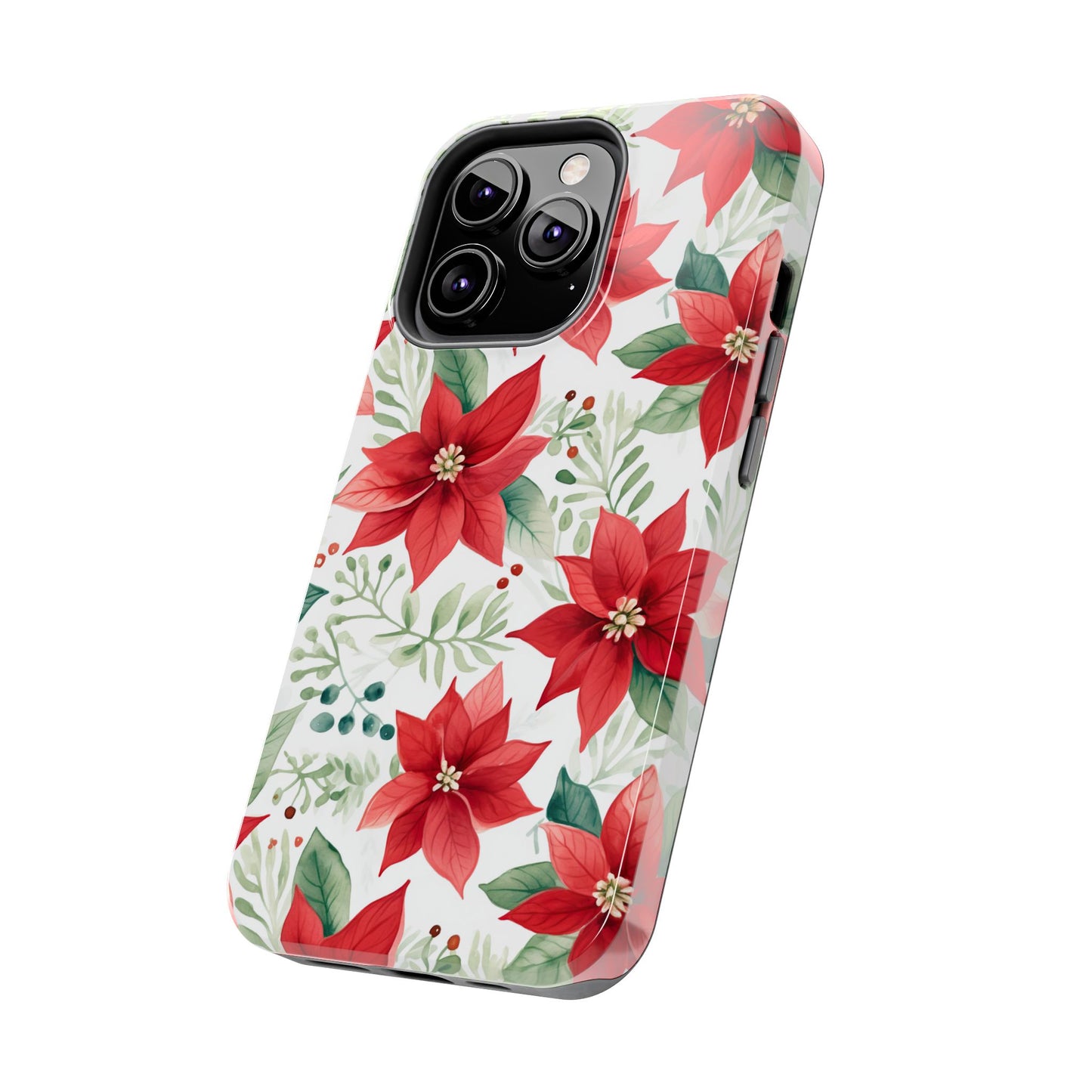 Festive Poinsettia Holiday Pattern – iPhone Series Case