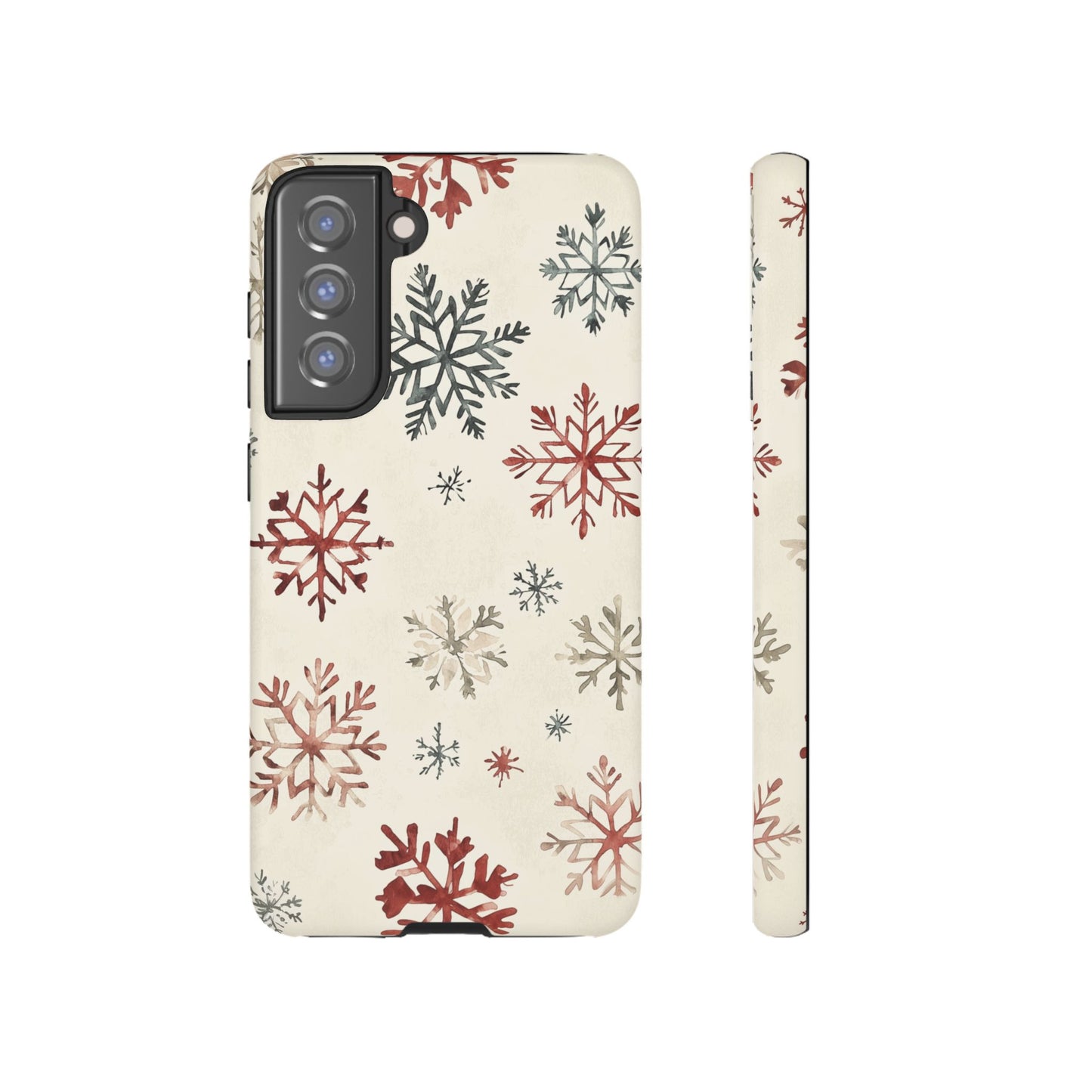 Vintage Red and Gray Snowflake Pattern – Samsung Galaxy Series Case