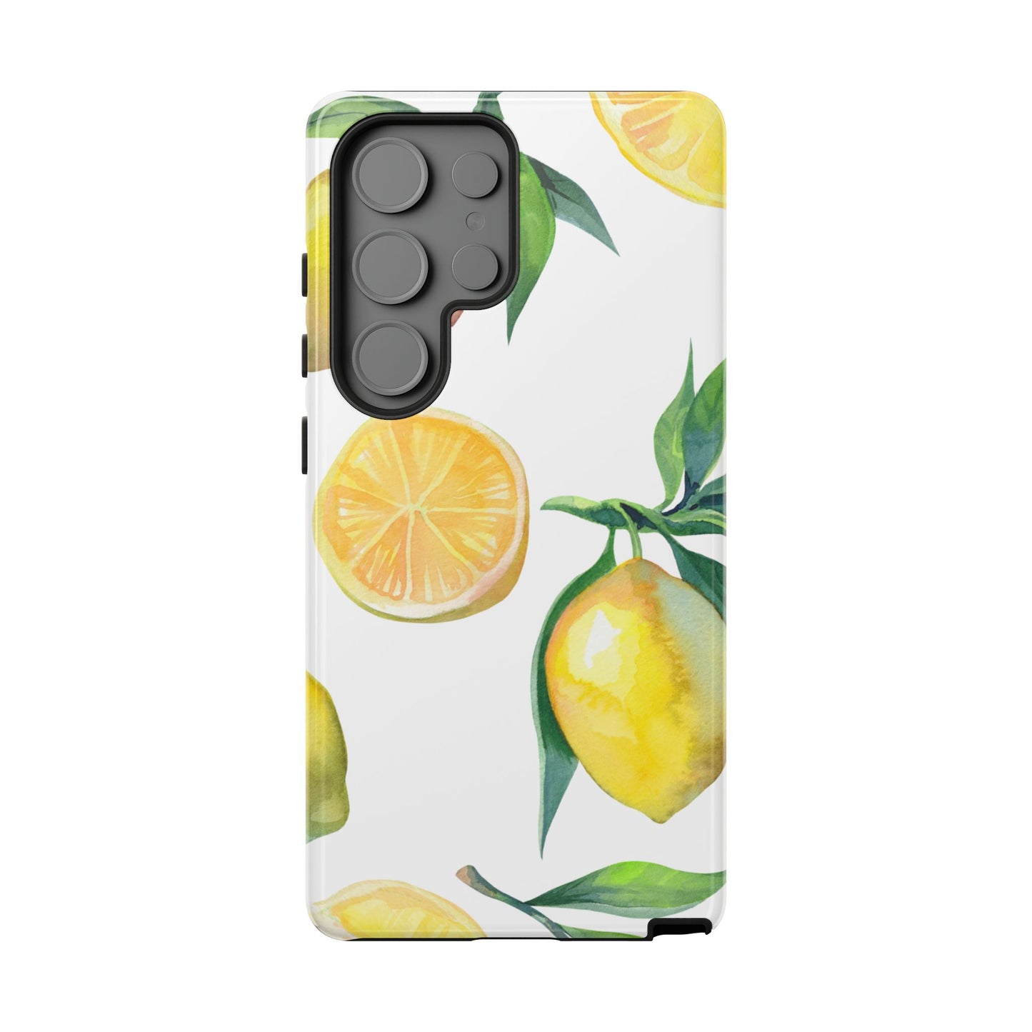 Lemon Grove Watercolor Tough Samsung Galaxy  Case – Fresh Citrus Design, Dual-Layer Protection