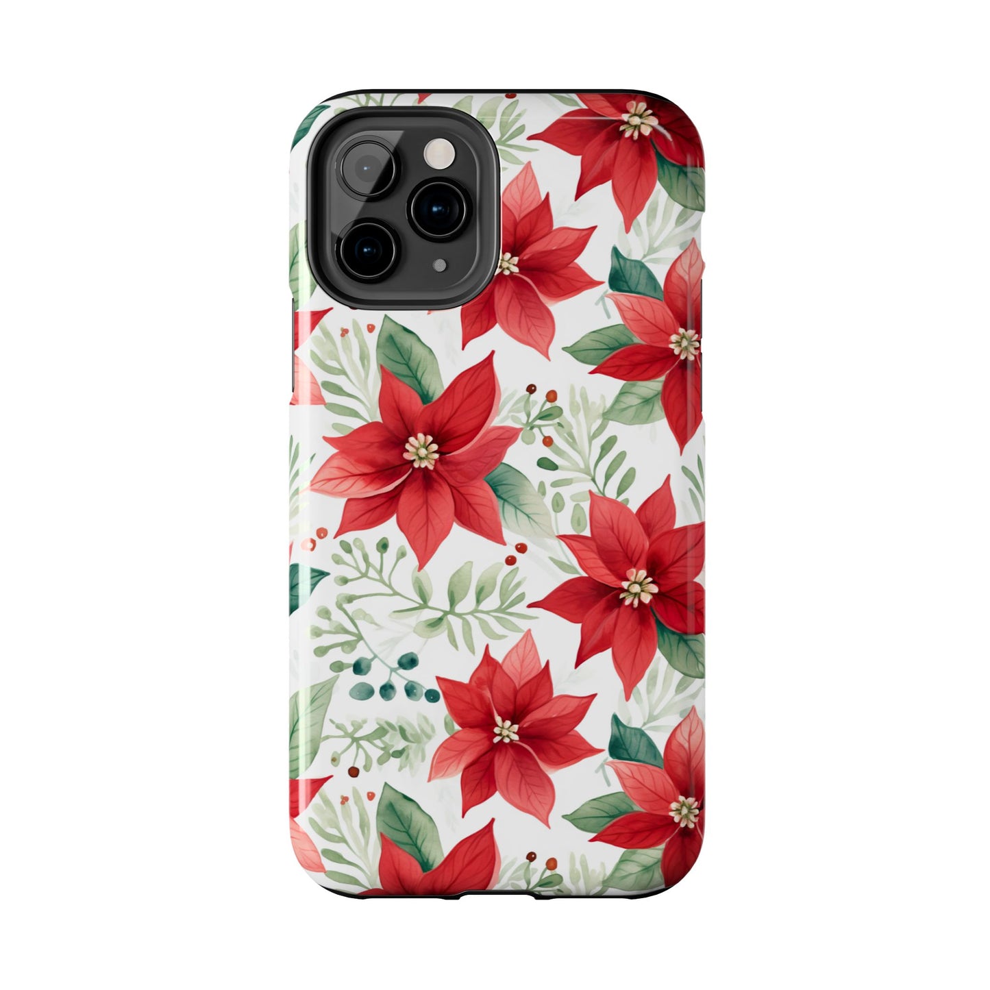 Festive Poinsettia Holiday Pattern – iPhone Series Case