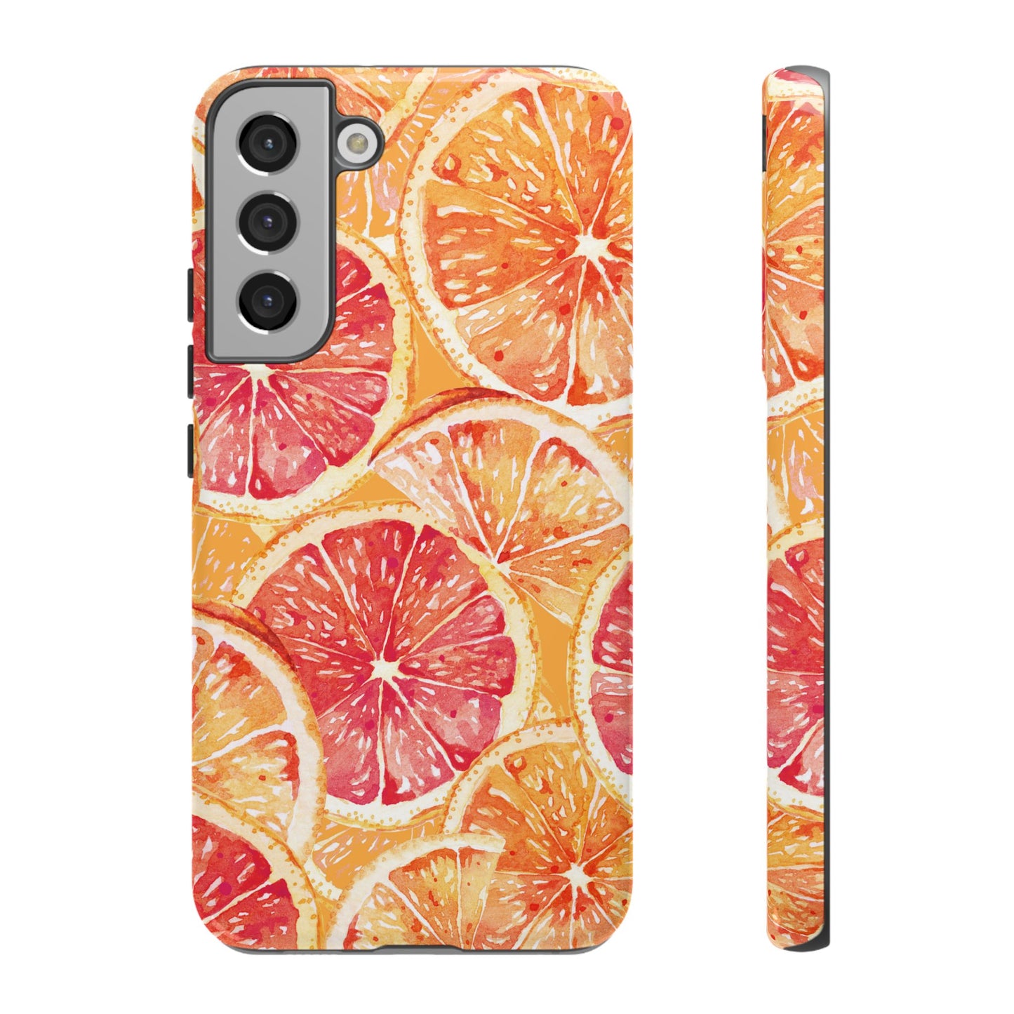 Watercolor Citrus Splash Tough Samsung Galaxy Case – Vibrant Fruit Print, Shock-Resistant Design