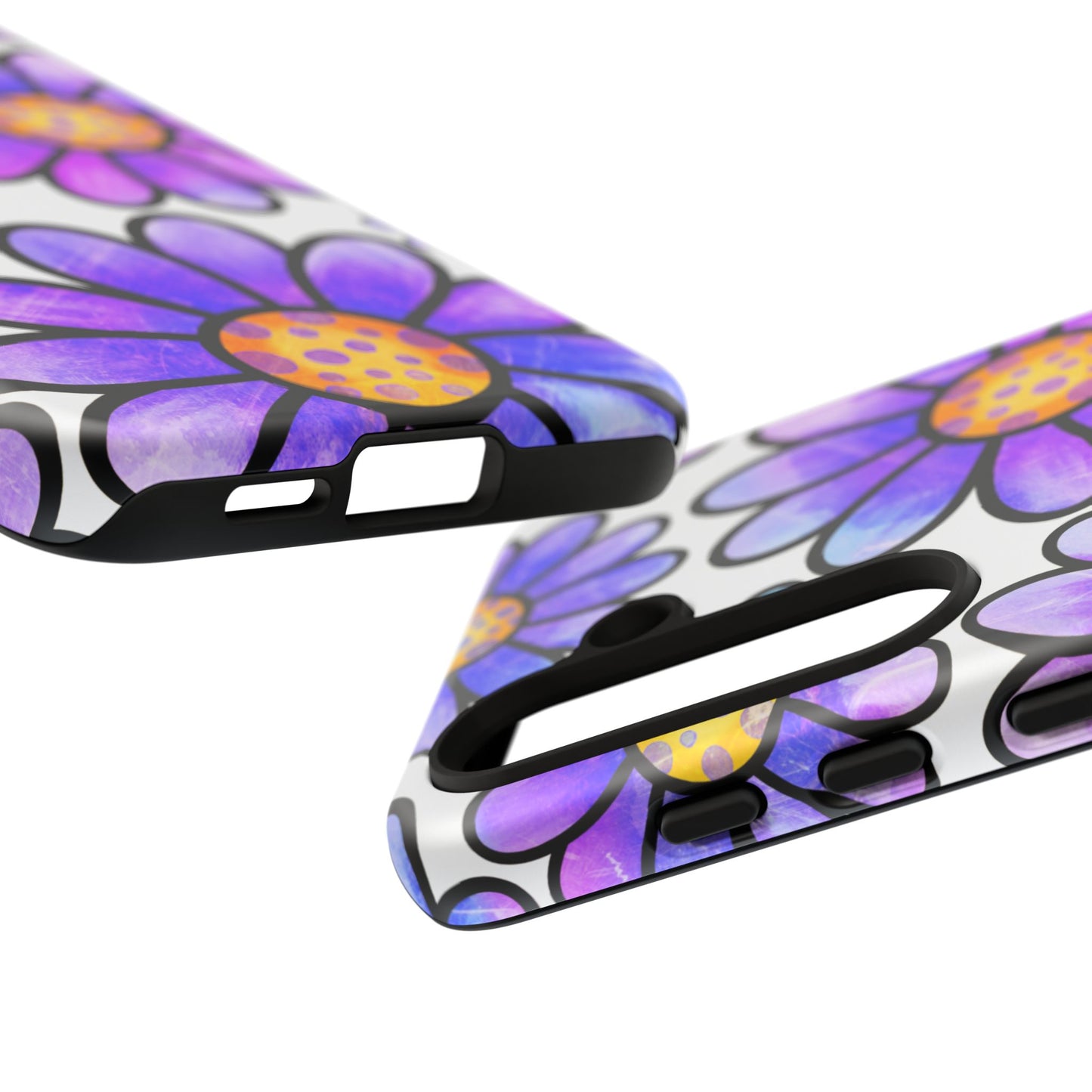 Purple Daisy Delight Samsung Galaxy Case – Slim Profile, Glossy Finish