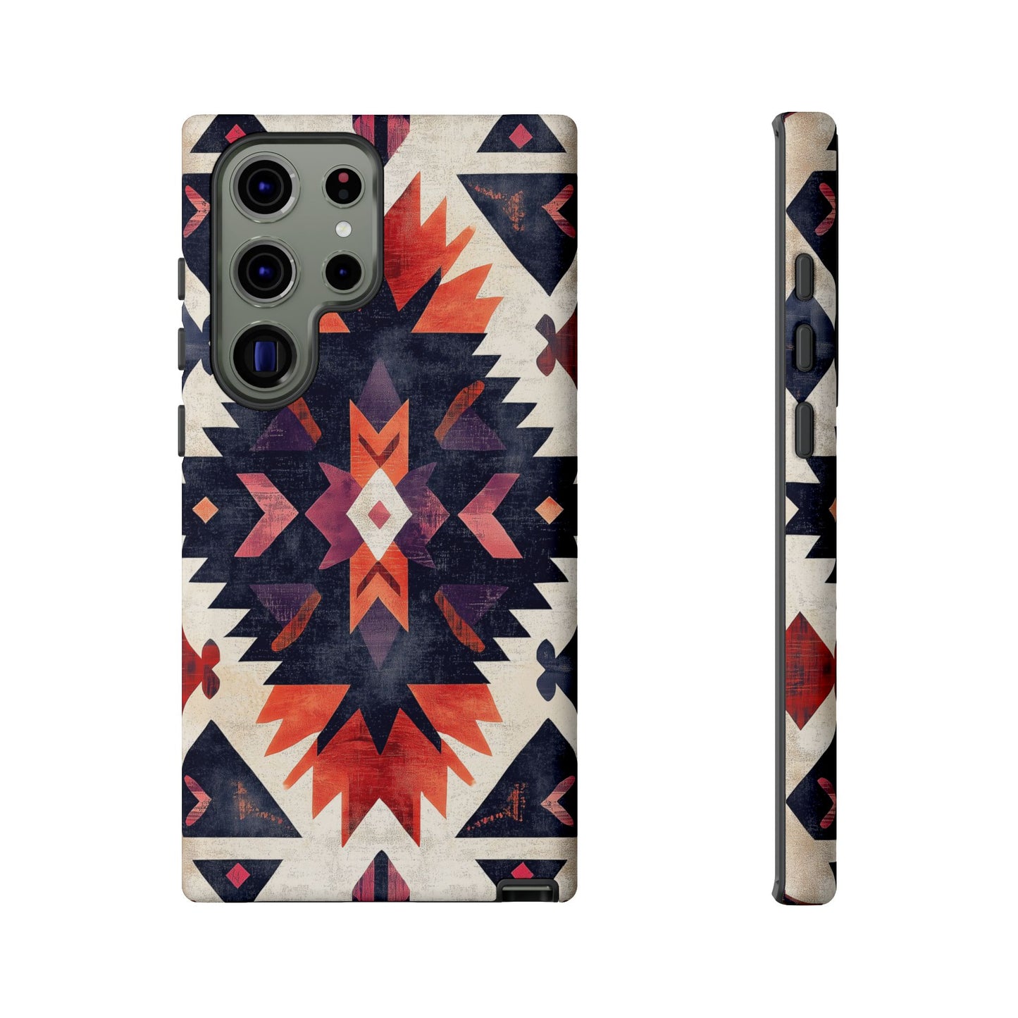 Boho Tribal Starburst Tough Samsung Galaxy  Case – Vibrant Geometric Design, Dual-Layer Protection