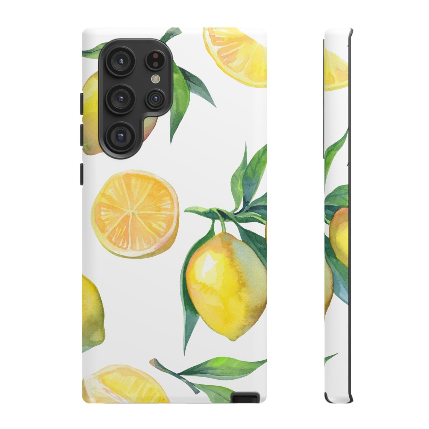 Lemon Grove Watercolor Tough Samsung Galaxy  Case – Fresh Citrus Design, Dual-Layer Protection
