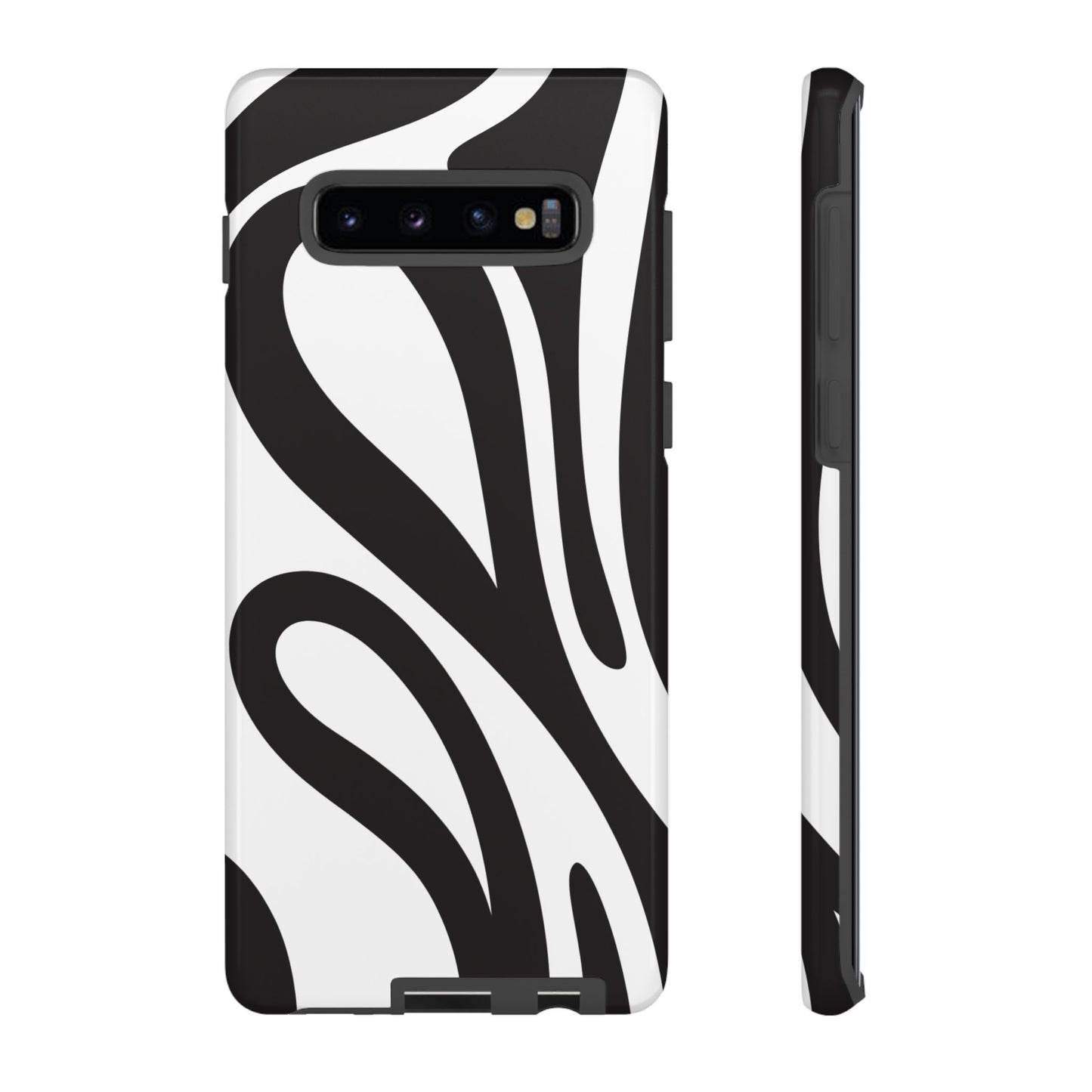 Modern Black and White Abstract Tough Samsung Galaxy Case – Bold Graphic Pattern with Dual-Layer Protection