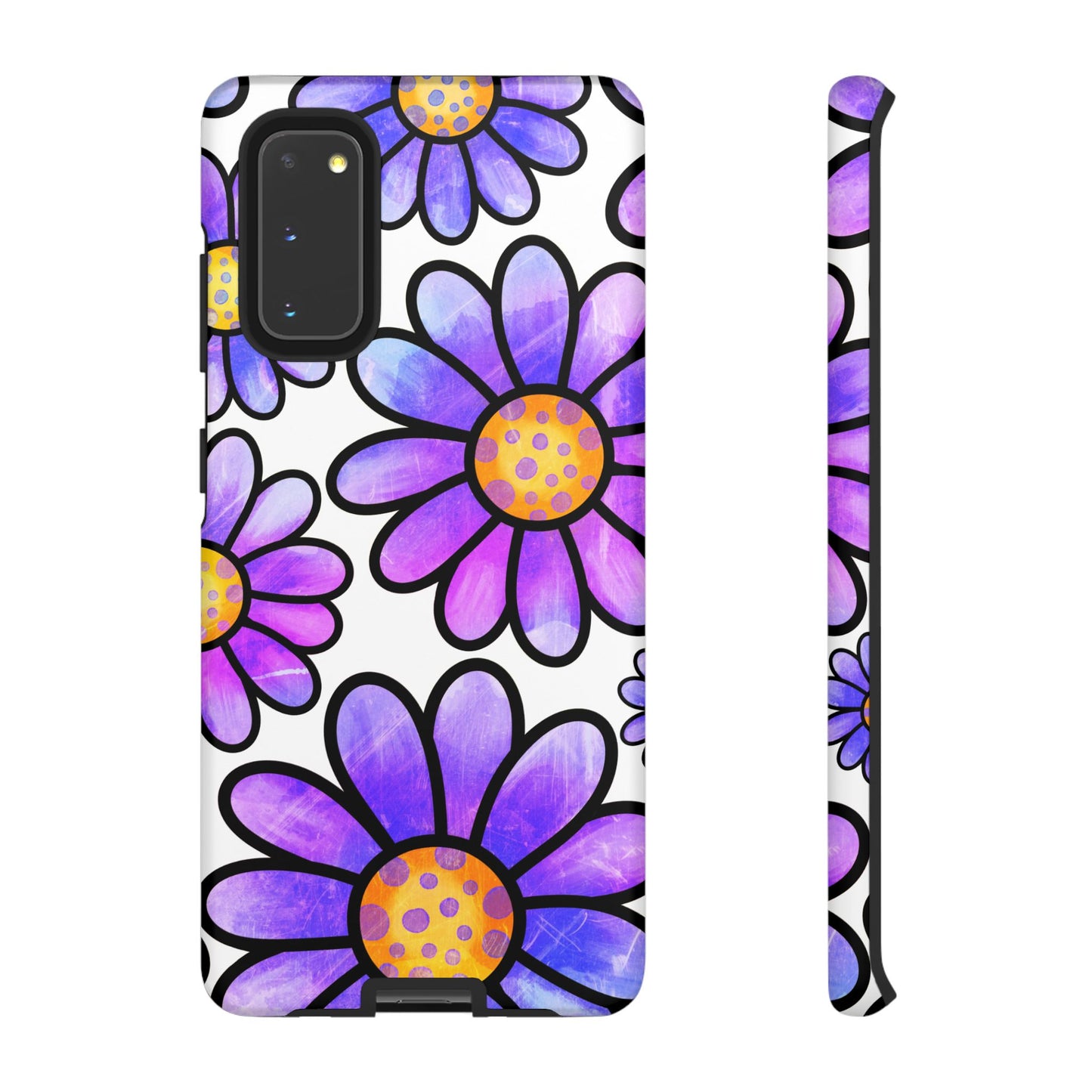 Purple Daisy Delight Samsung Galaxy Case – Slim Profile, Glossy Finish