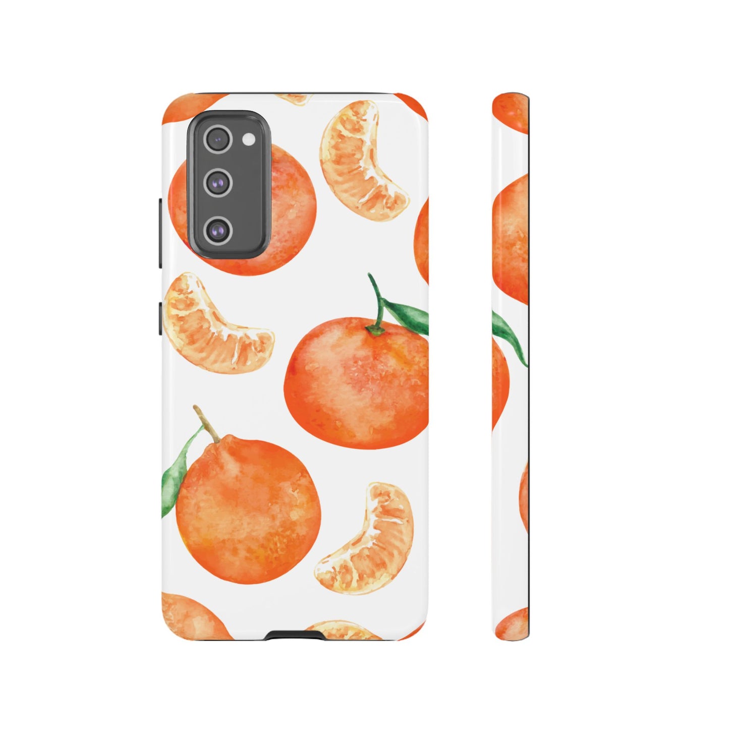 Tangerine Dreams Tough Samsung Galaxy Case – Watercolor Orange Design, Shockproof Dual Protection