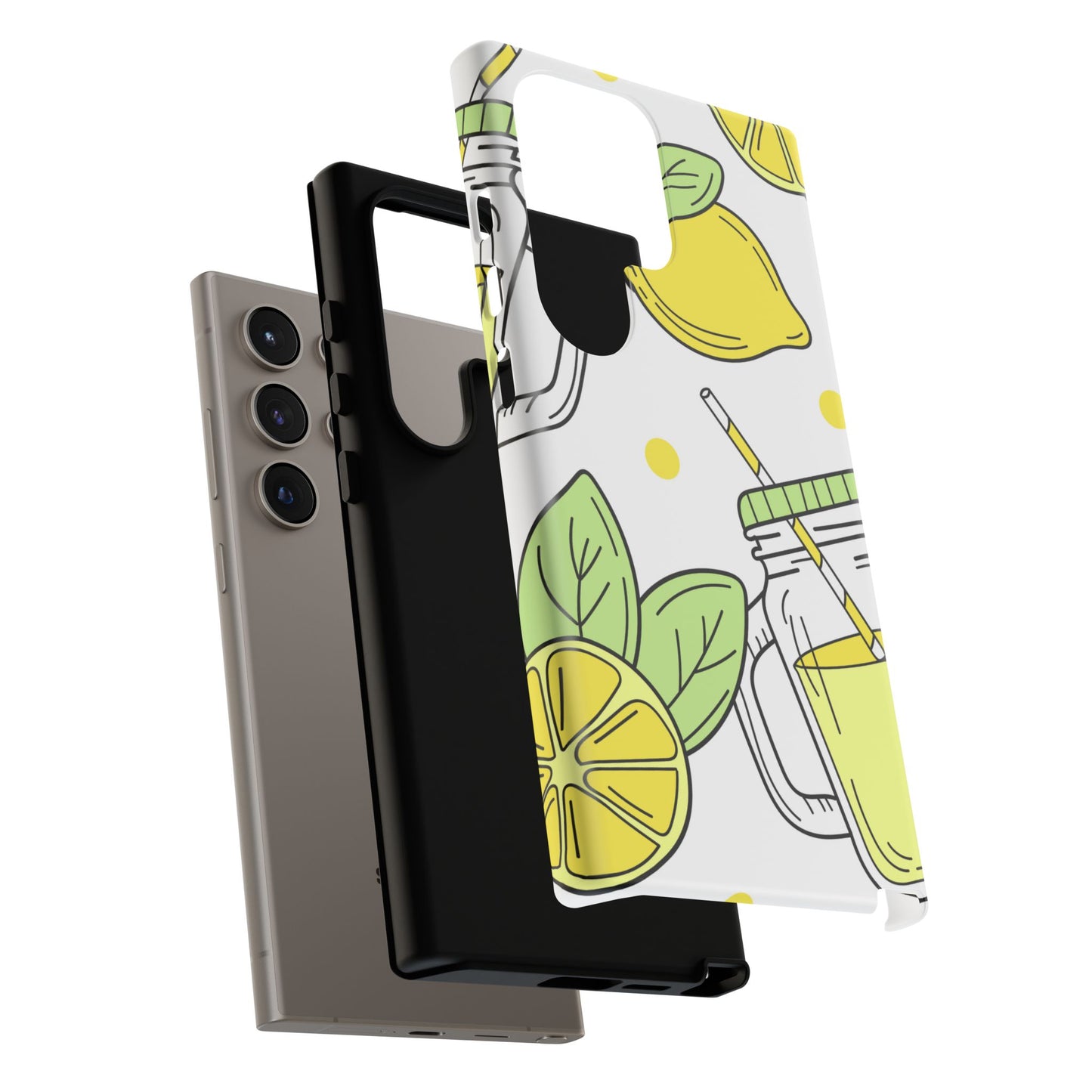 Lemonade Love Tough Samsung Galaxy Case – Fun Lemon Mason Jar Design, Dual-Layer Protection