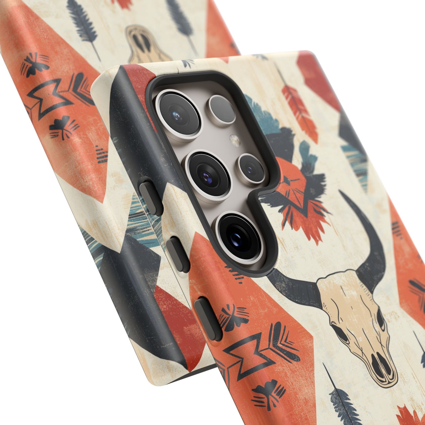 Southwestern Boho Skull Tough Samsung Galaxy Case – Durable Matte Finish, Dual-Layer Protection