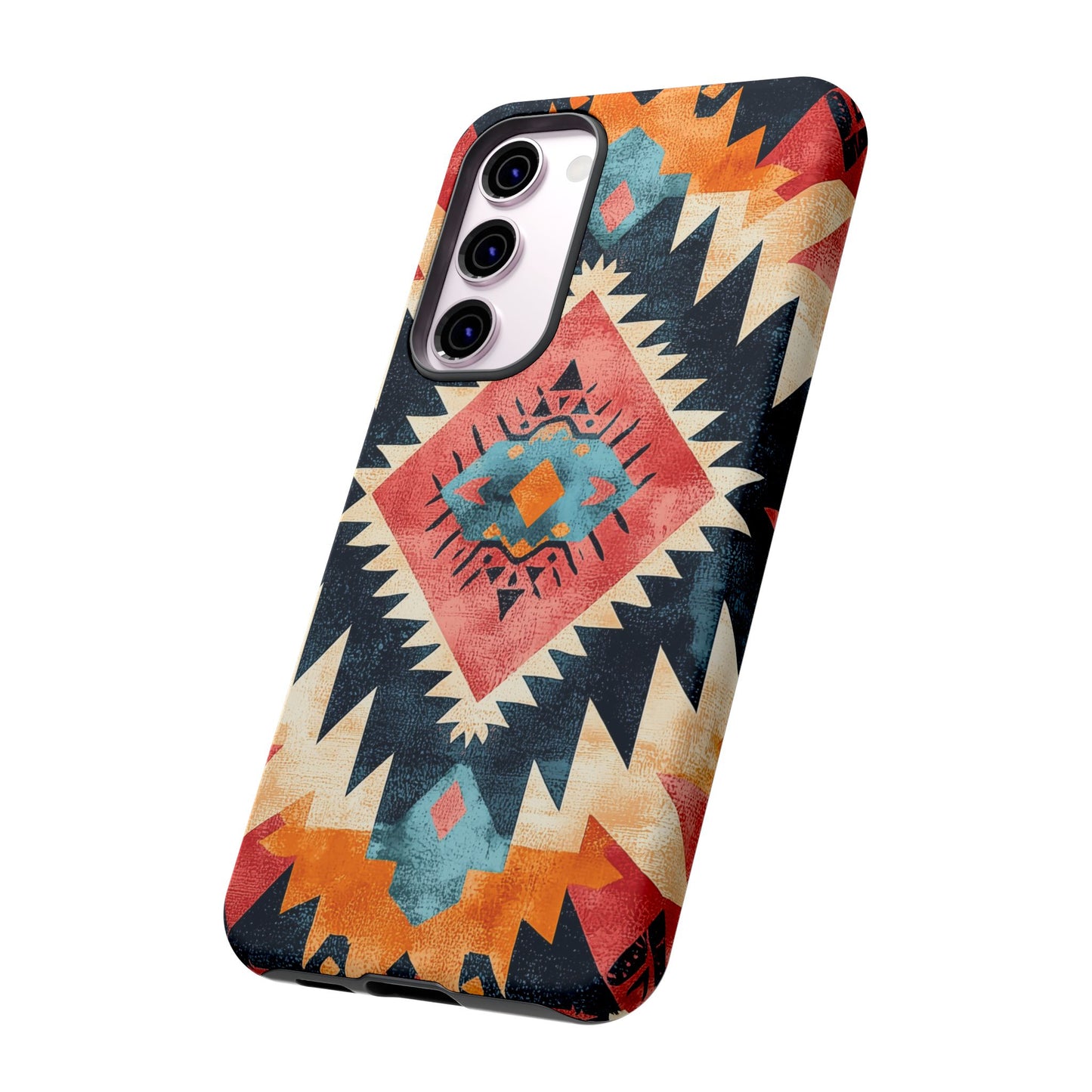 Bold Aztec Pattern Tough Samsung Galaxy Case – Vibrant Geometric Design, Dual-Layer Protection