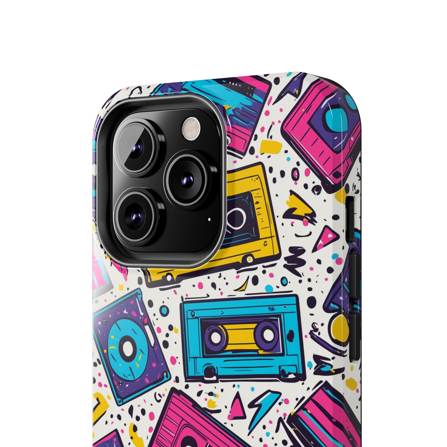 Retro Cassette Vibes Tough iPhone Case – Bold 80s Tape Design, Shockproof Protection - BOGO Cases