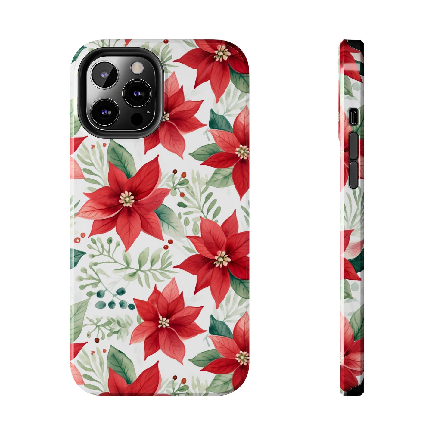 Festive Poinsettia Holiday Pattern – iPhone Series Case