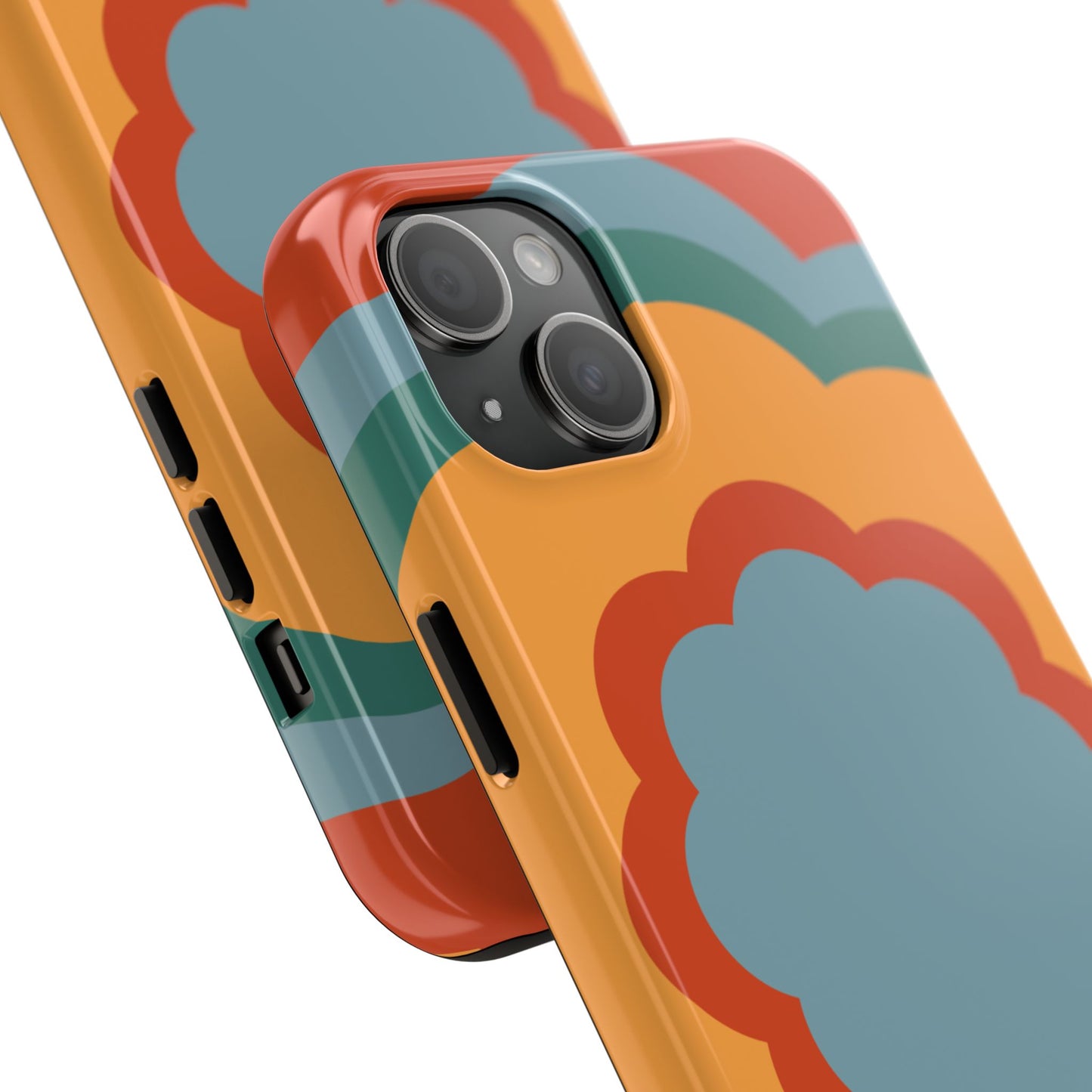 Retro Flower Power iPhone Case – Bold 70s-Inspired Design with Dual-Layer Protection