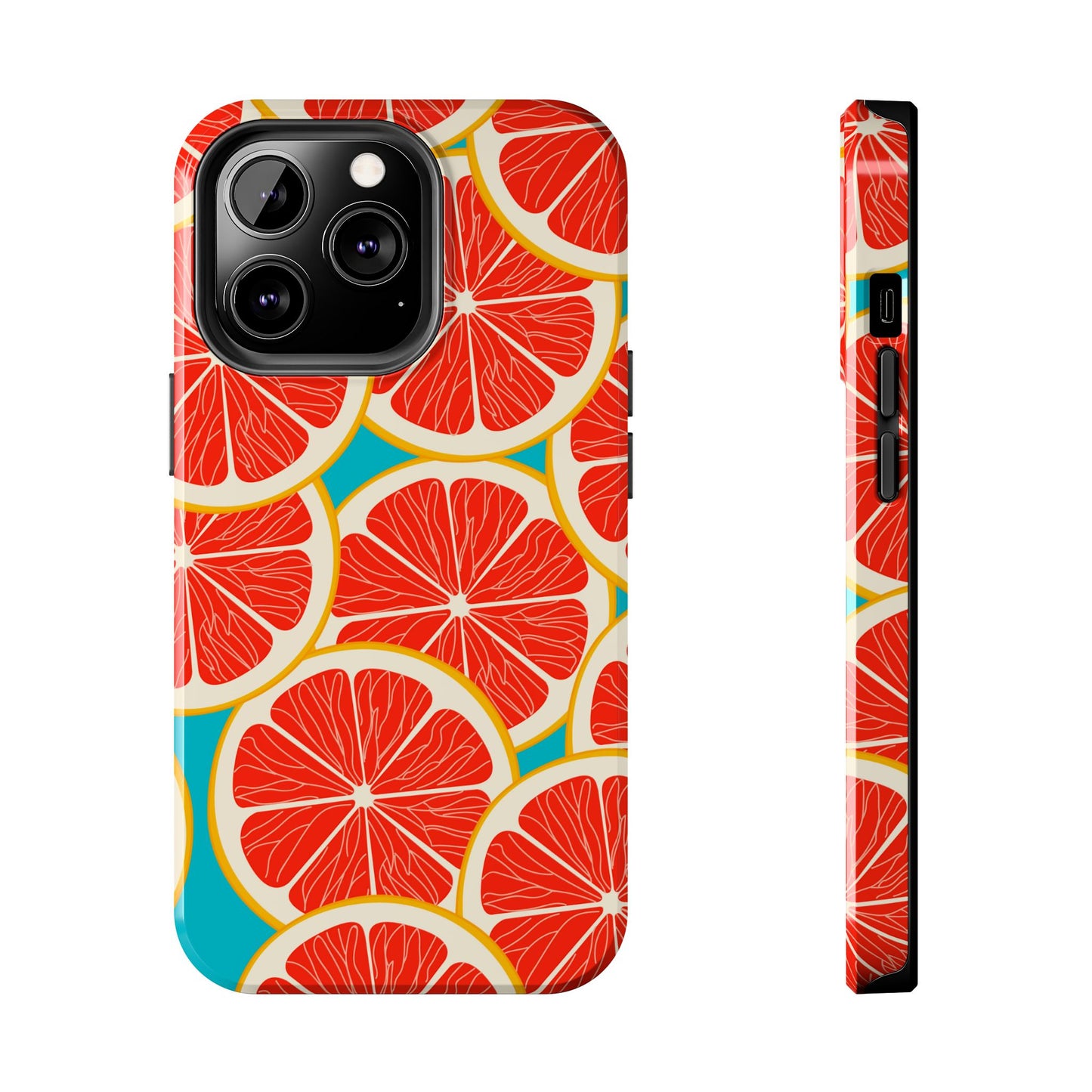 Ruby Grapefruit Pop Tough iPhone Case – Vibrant Citrus Design, Shock - Resistant Protection - BOGO Cases