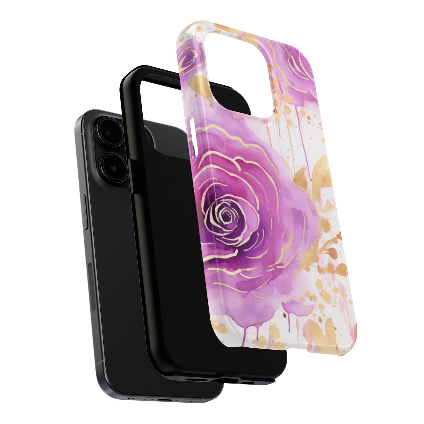 Radiant Purple & Gold Floral - iPhone Series Case