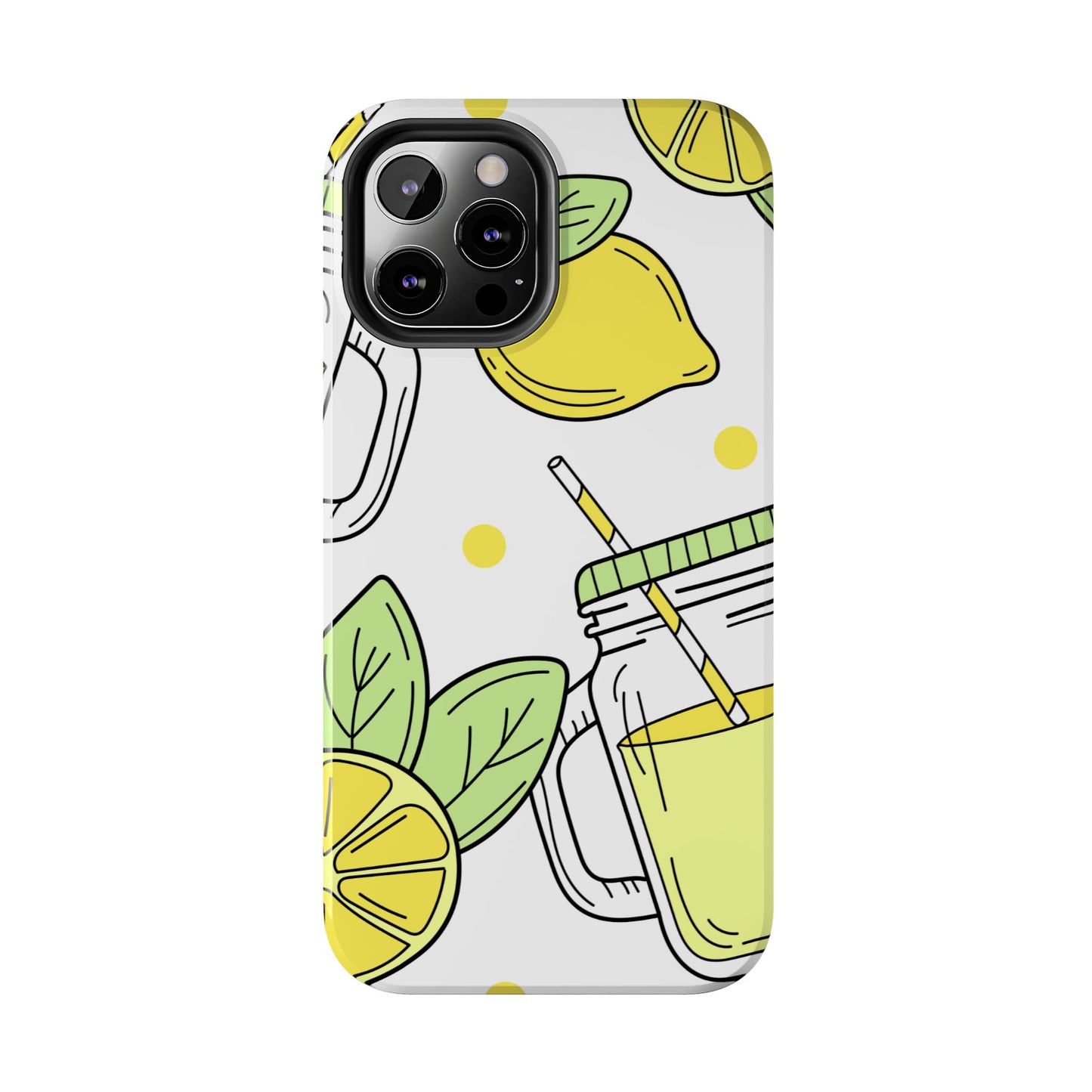 Lemonade Love Tough iPhone Case – Fun Lemon Mason Jar Design, Dual - Layer Protection - BOGO Cases