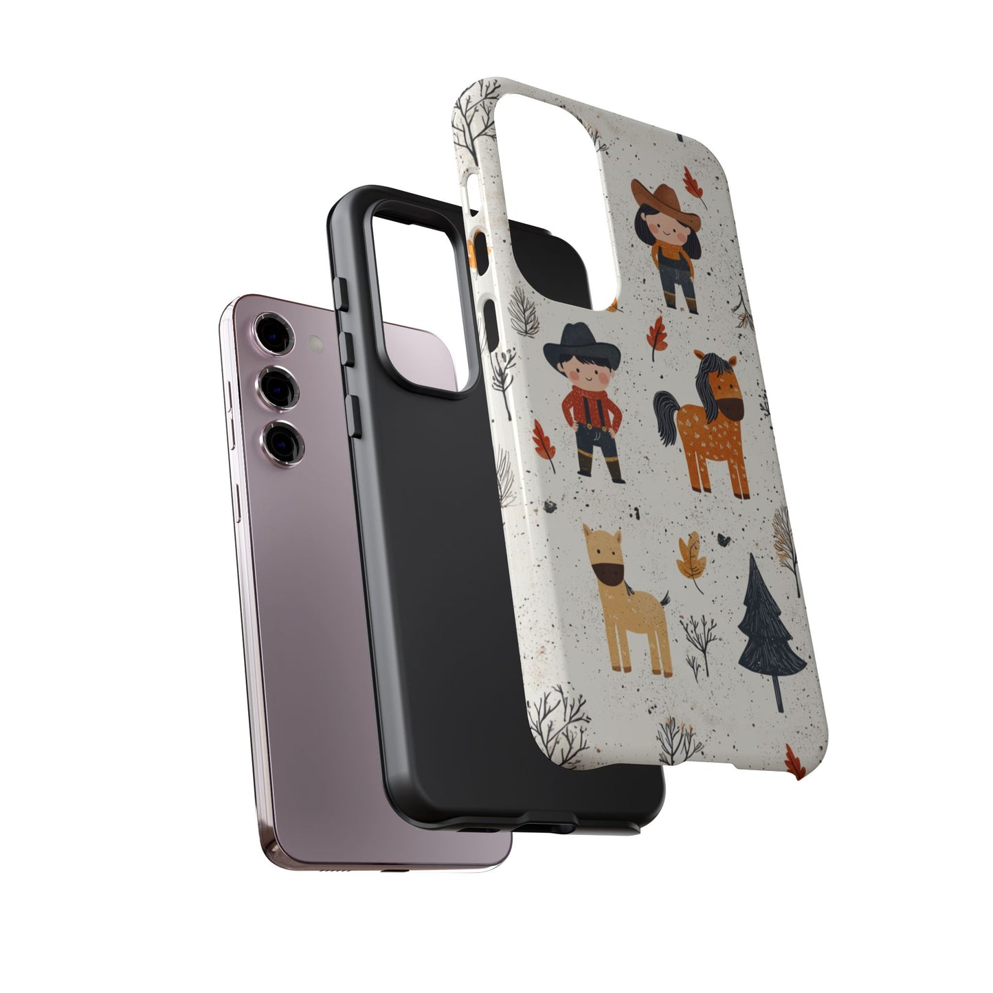 Cowboy Adventures Tough Samsung Galaxy Case – Cute Western Theme, Dual-Layer Protection