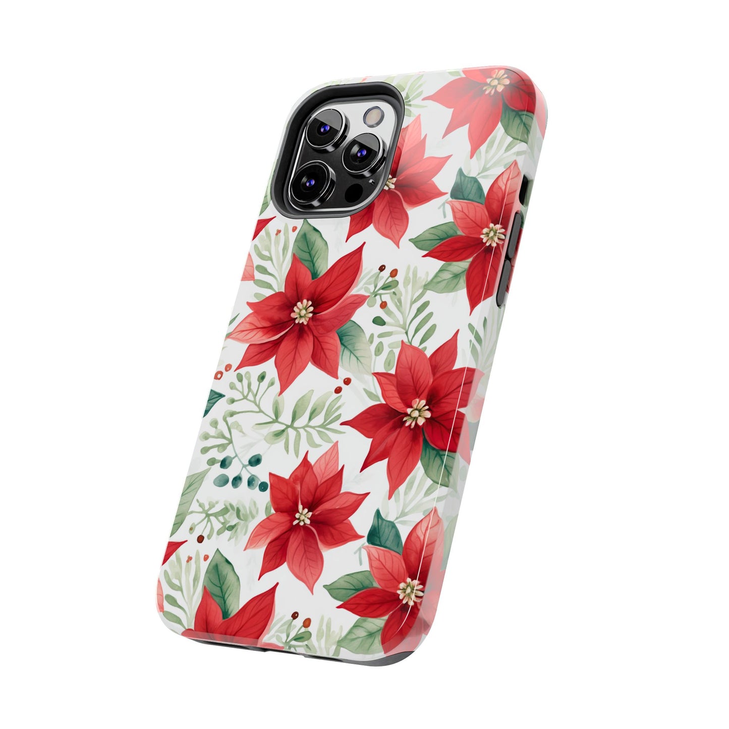 Festive Poinsettia Holiday Pattern – iPhone Series Case